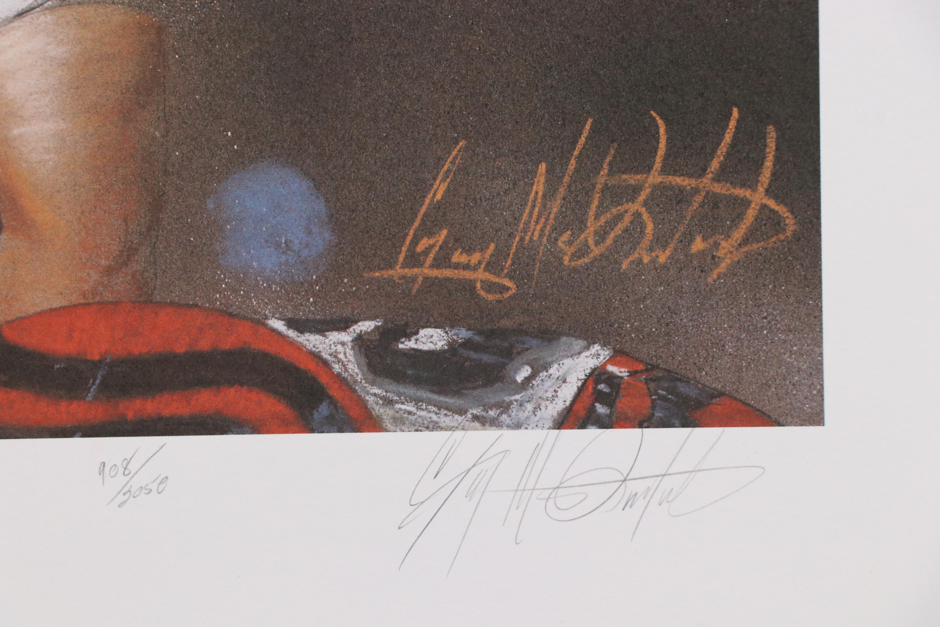 Guy McIntosh Offset Lithograph "Jungle Assault" Signed by Boomer Esiason, 1989