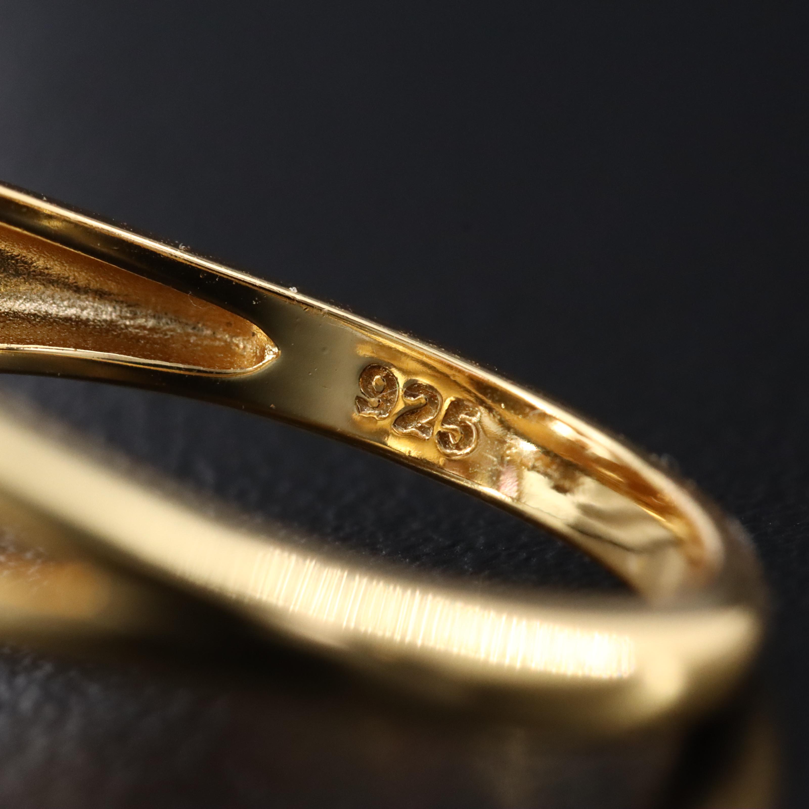 Sterling Mother-of-Pearl, CZ and Amethyst Ring