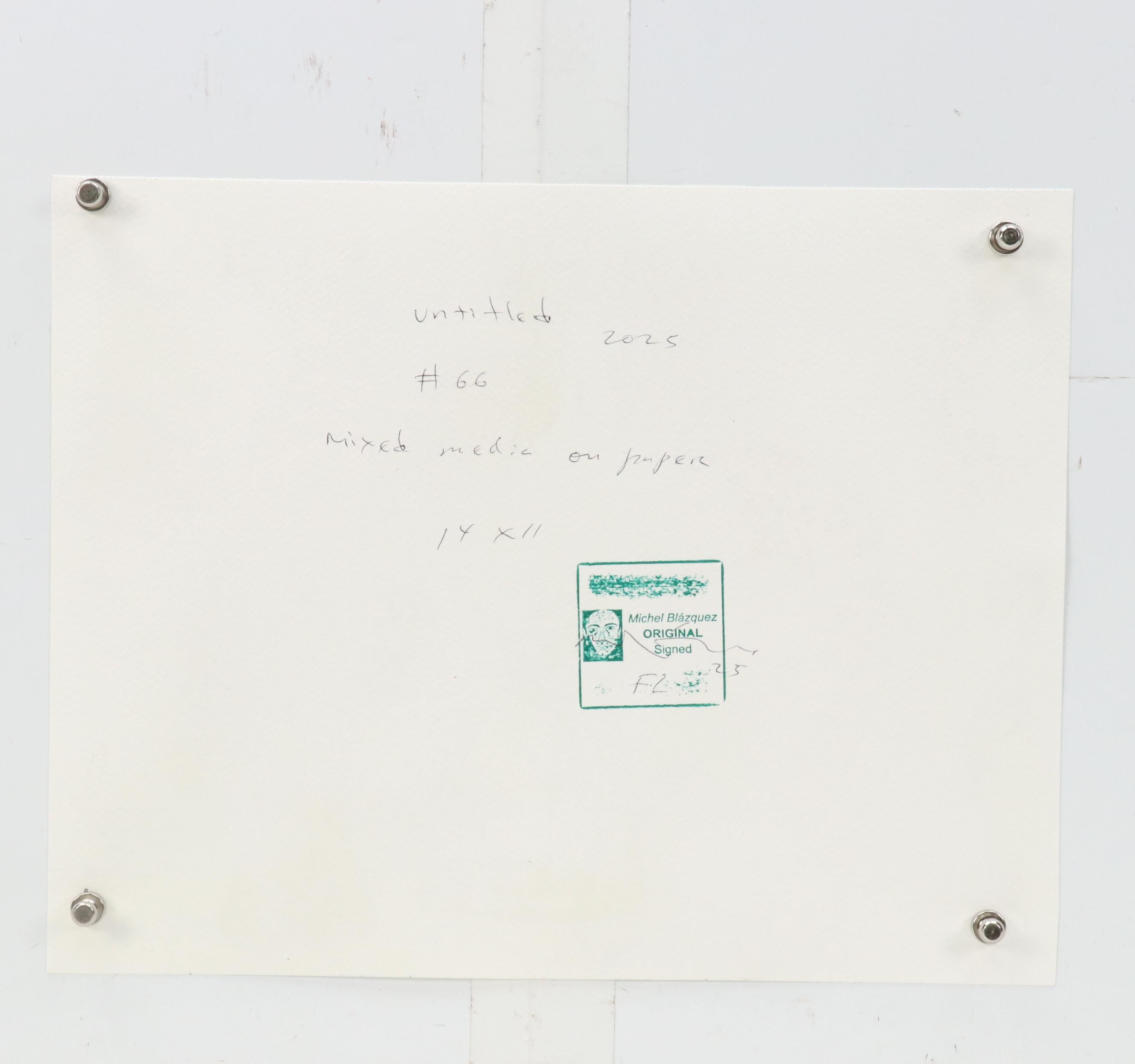 Michel Blázquez Surrealist Mixed Media Painting "Untitled #66," 2025