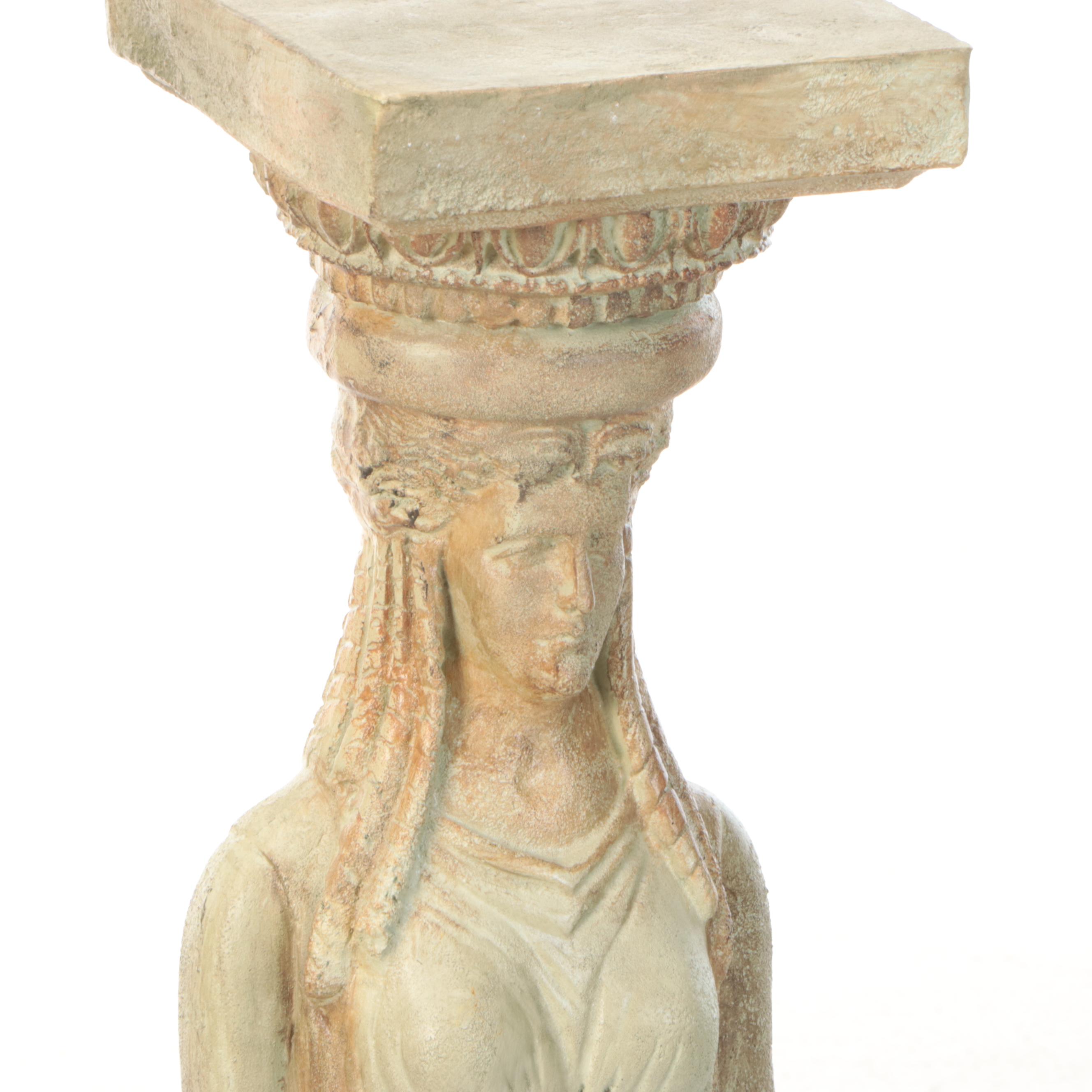 Neoclassical Caryatid Style Plaster Plant Stands