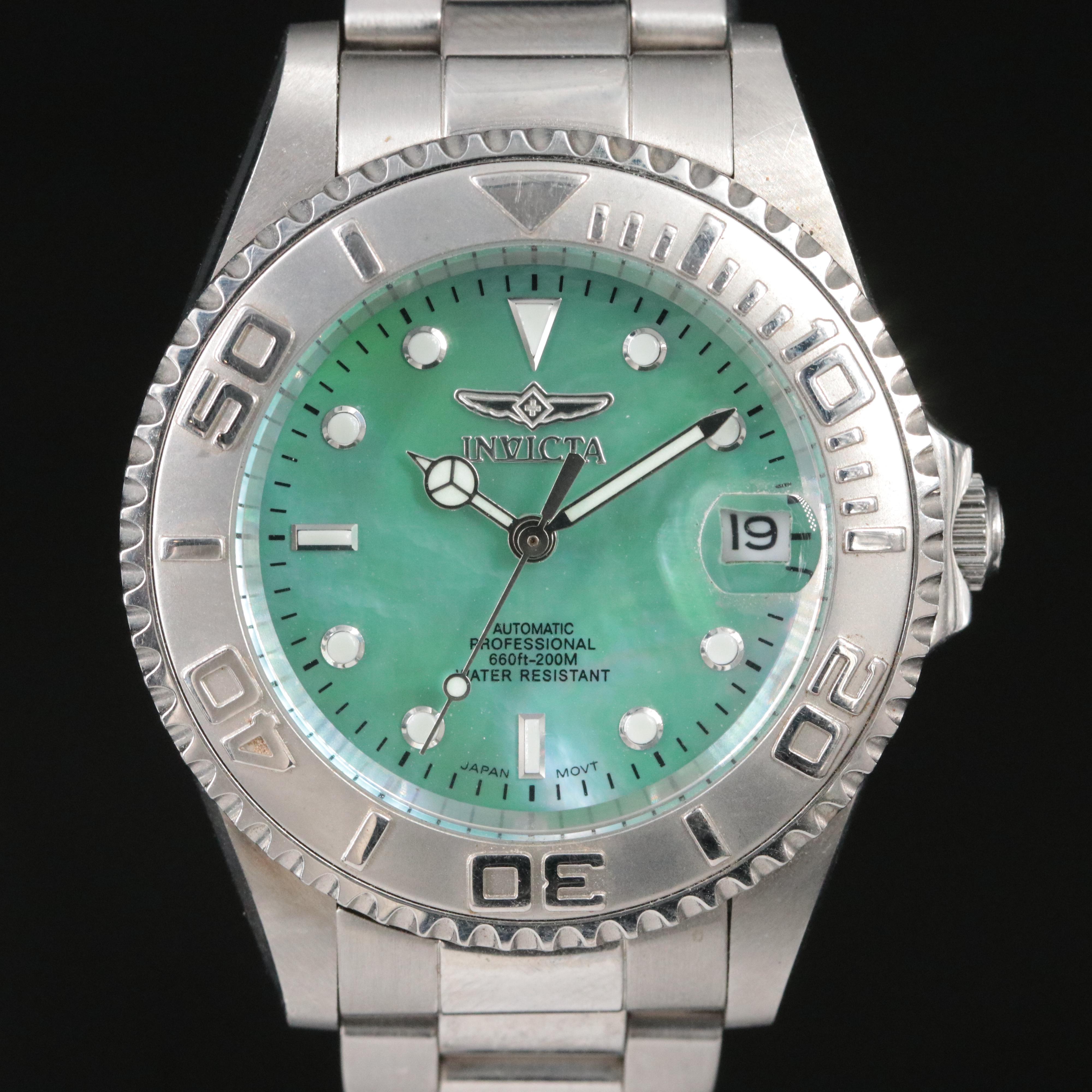 Invicta Mother-of-Pearl Dial Stainless Steel Professional 200 Meters Watch
