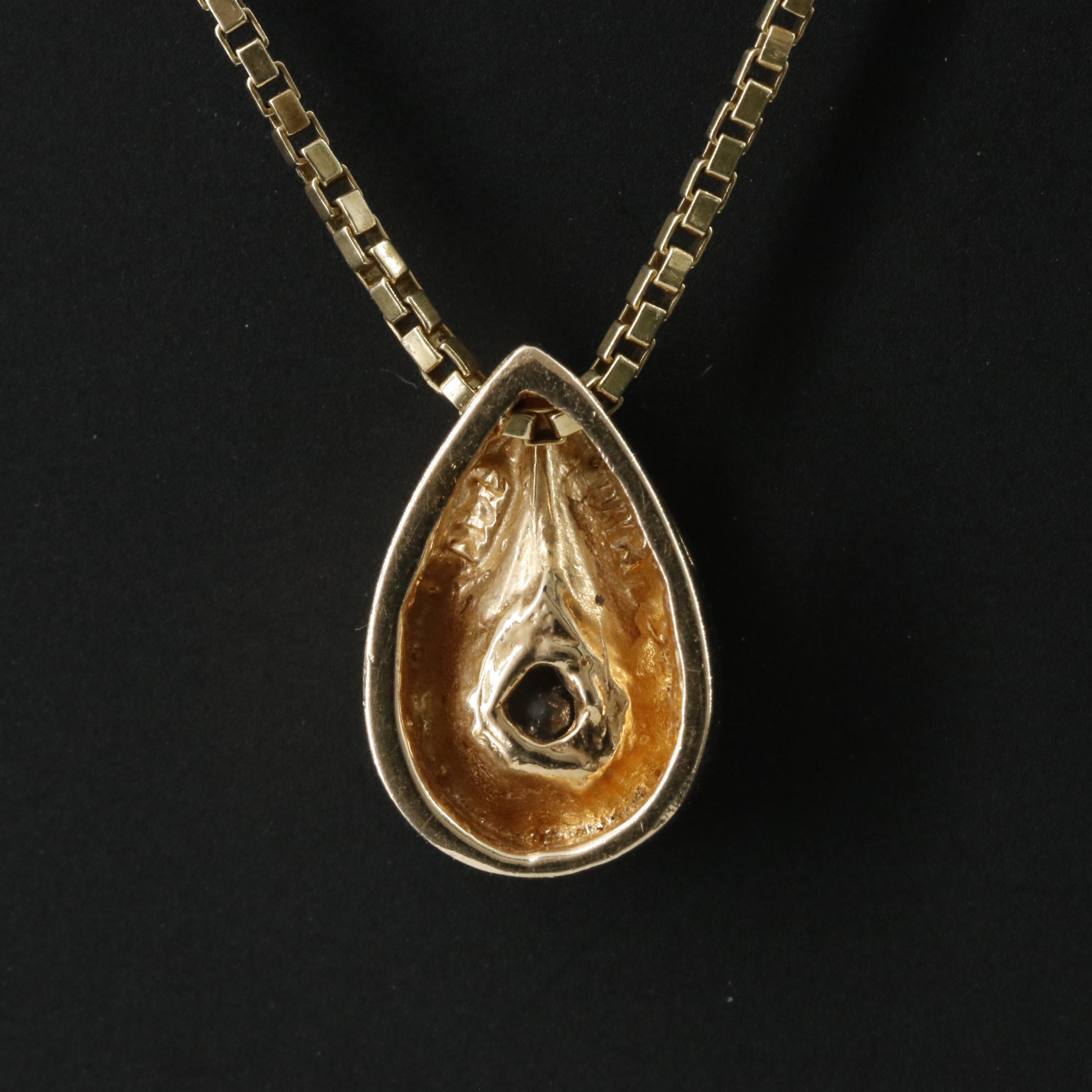 14K 0.35 CT Diamond Solitaire Pendant Necklace