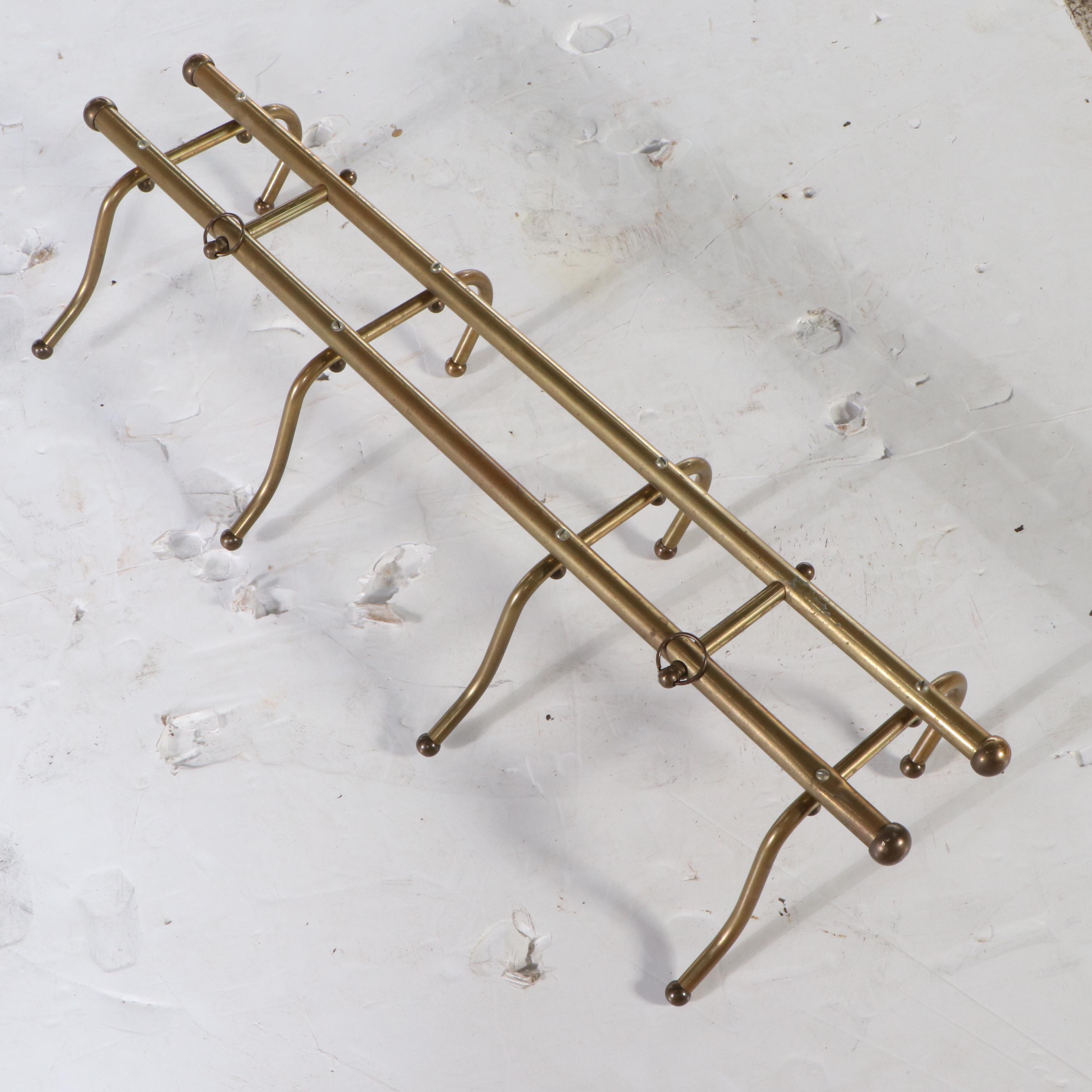 English Style Brass Hanging Coat Rack, 20th Century
