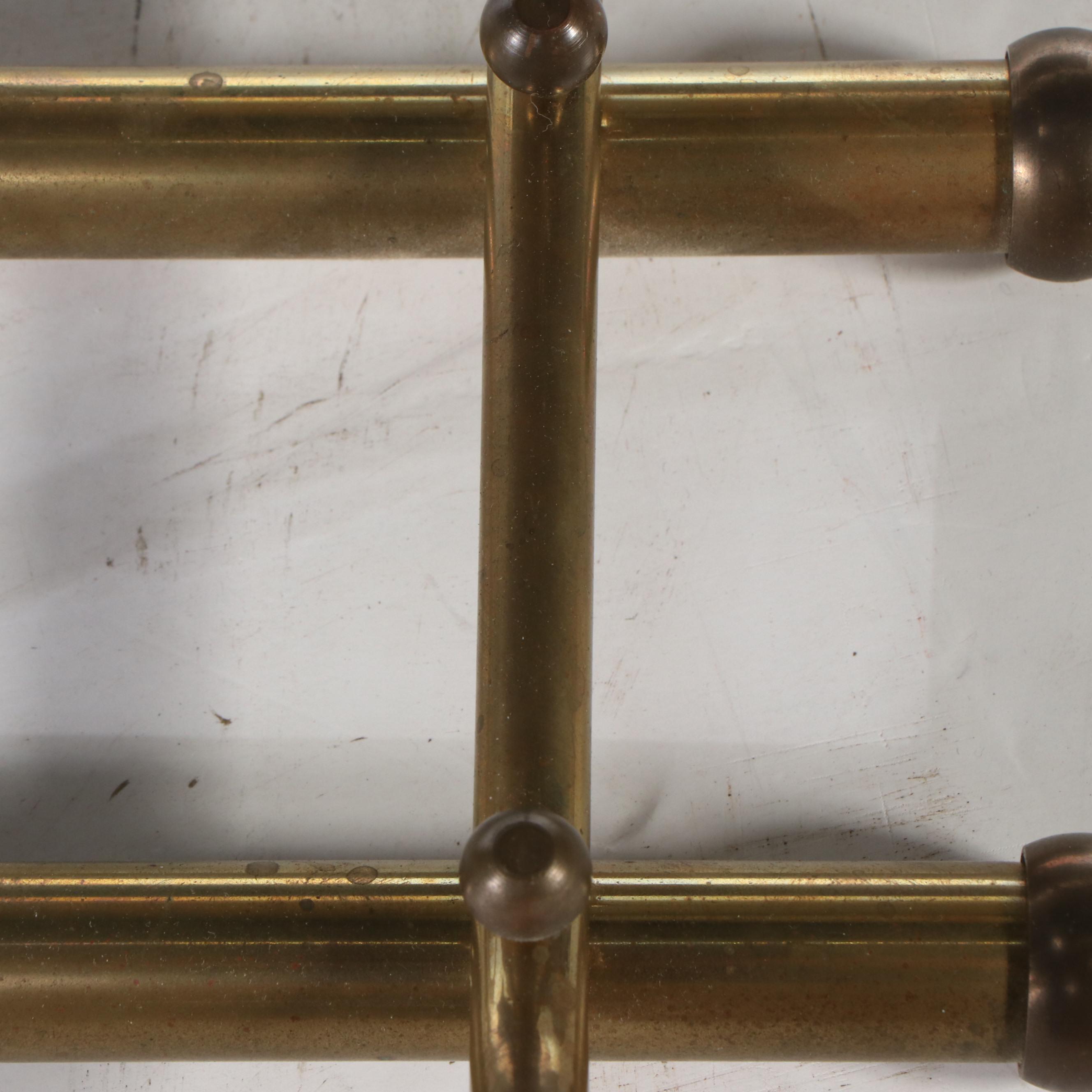 English Style Brass Hanging Coat Rack, 20th Century