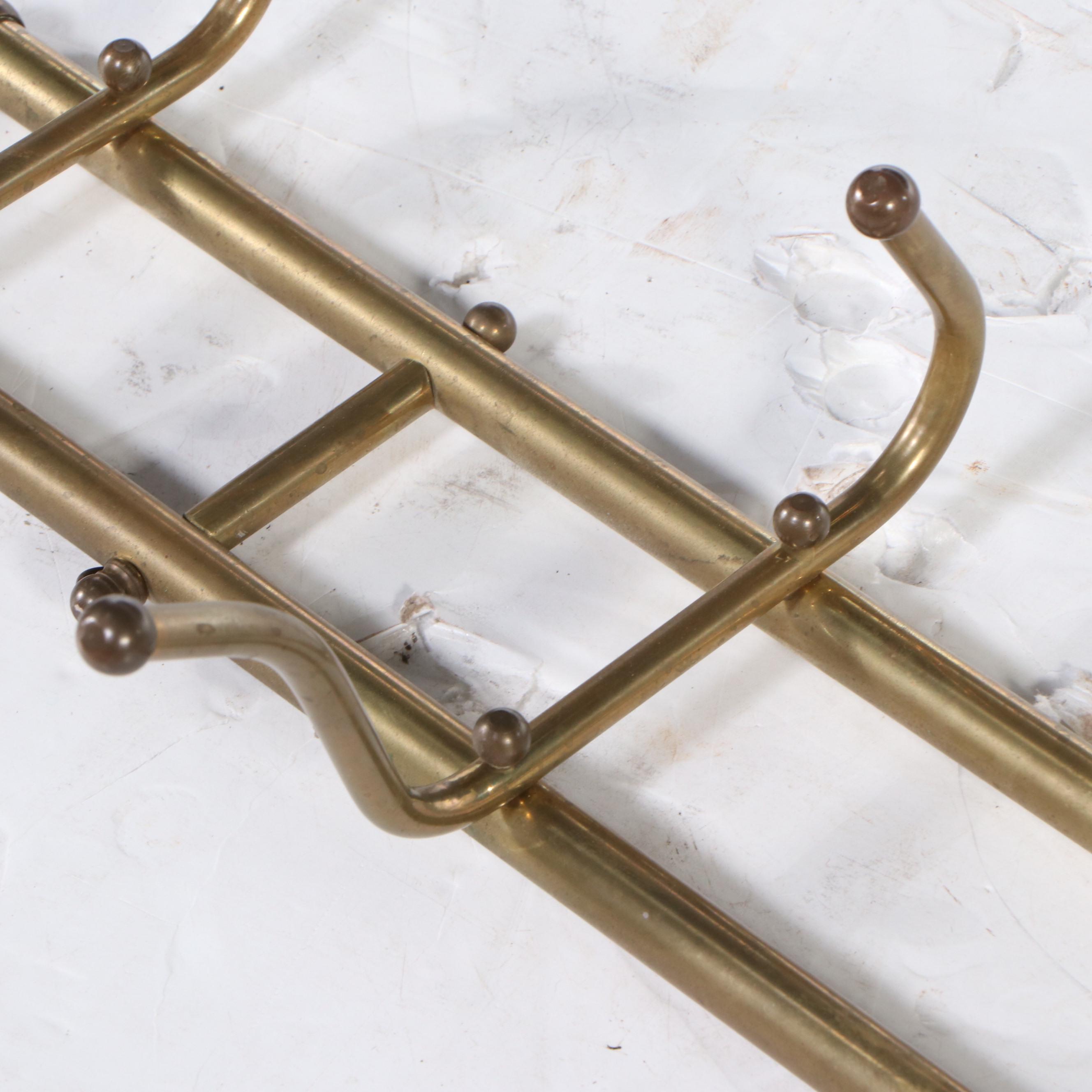 English Style Brass Hanging Coat Rack, 20th Century