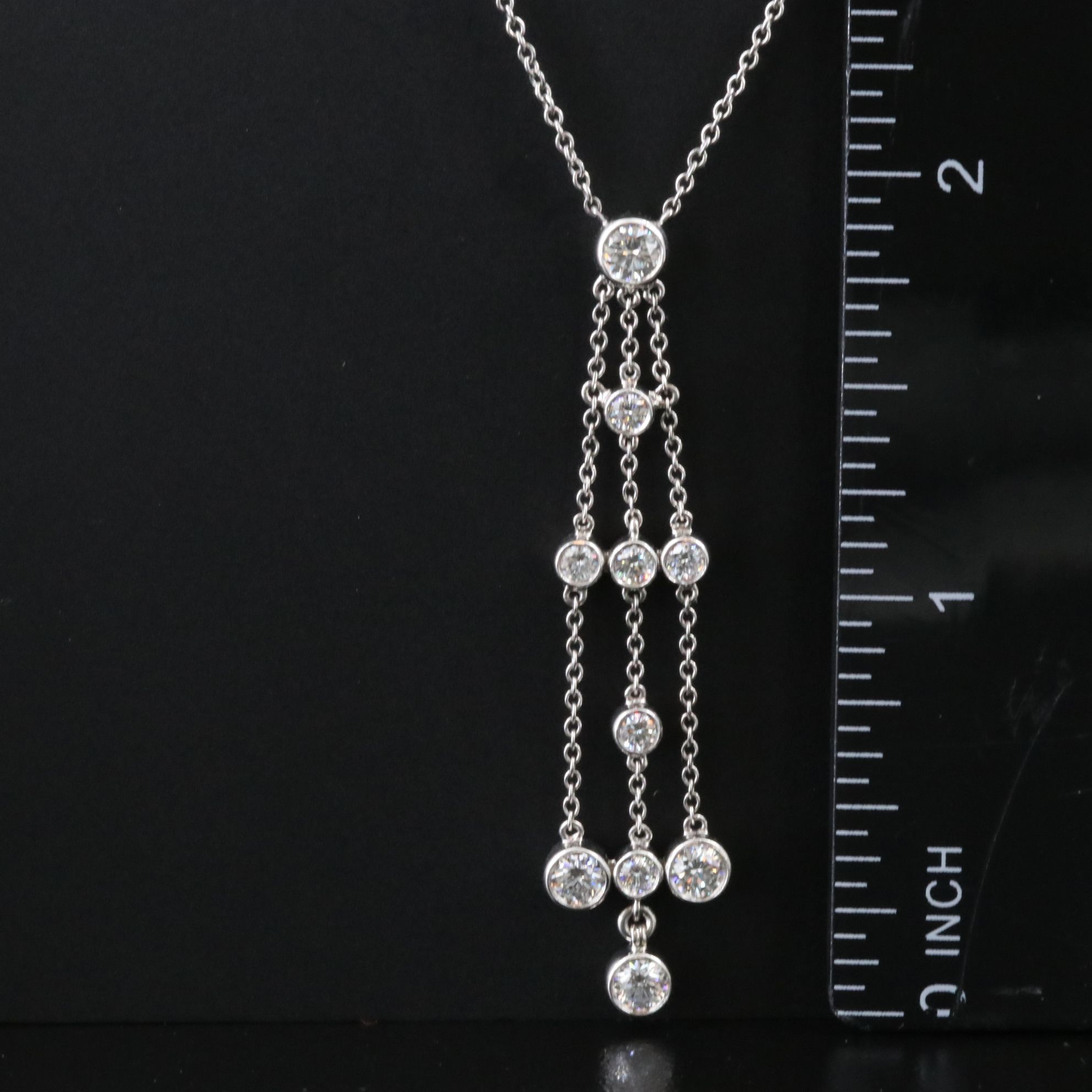 Tiffany & Co. Platinum 0.72 CTW Diamond Lavalier Necklace