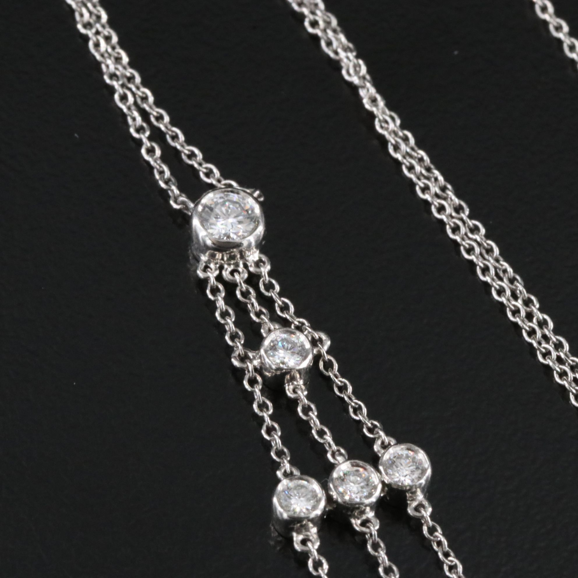 Tiffany & Co. Platinum 0.72 CTW Diamond Lavalier Necklace