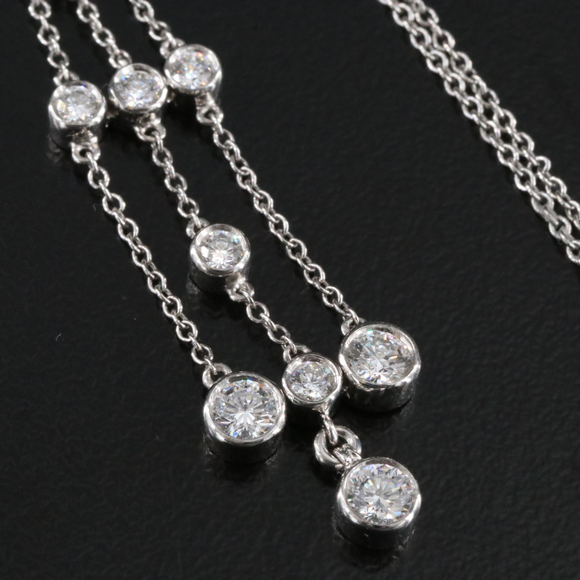 Tiffany & Co. Platinum 0.72 CTW Diamond Lavalier Necklace