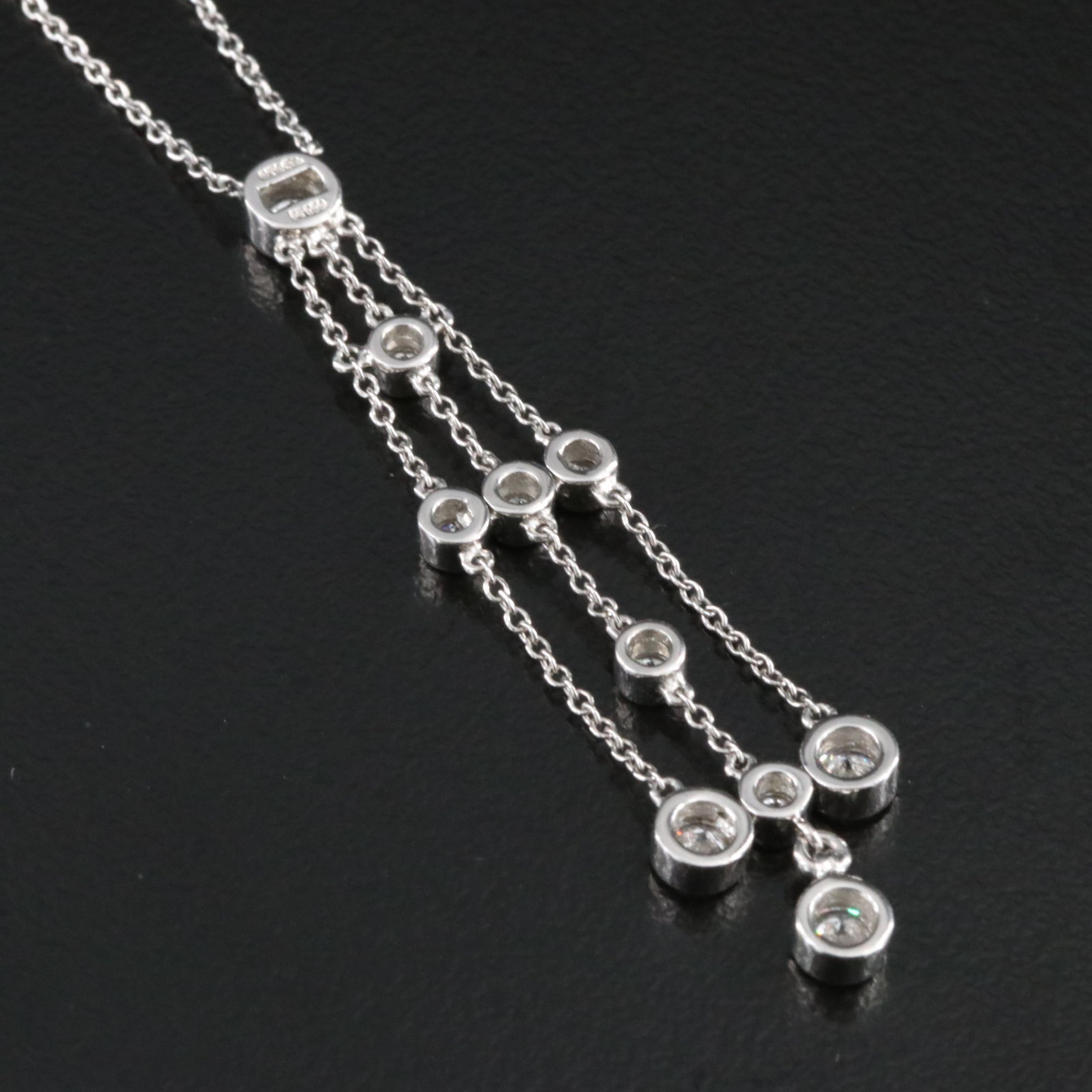 Tiffany & Co. Platinum 0.72 CTW Diamond Lavalier Necklace