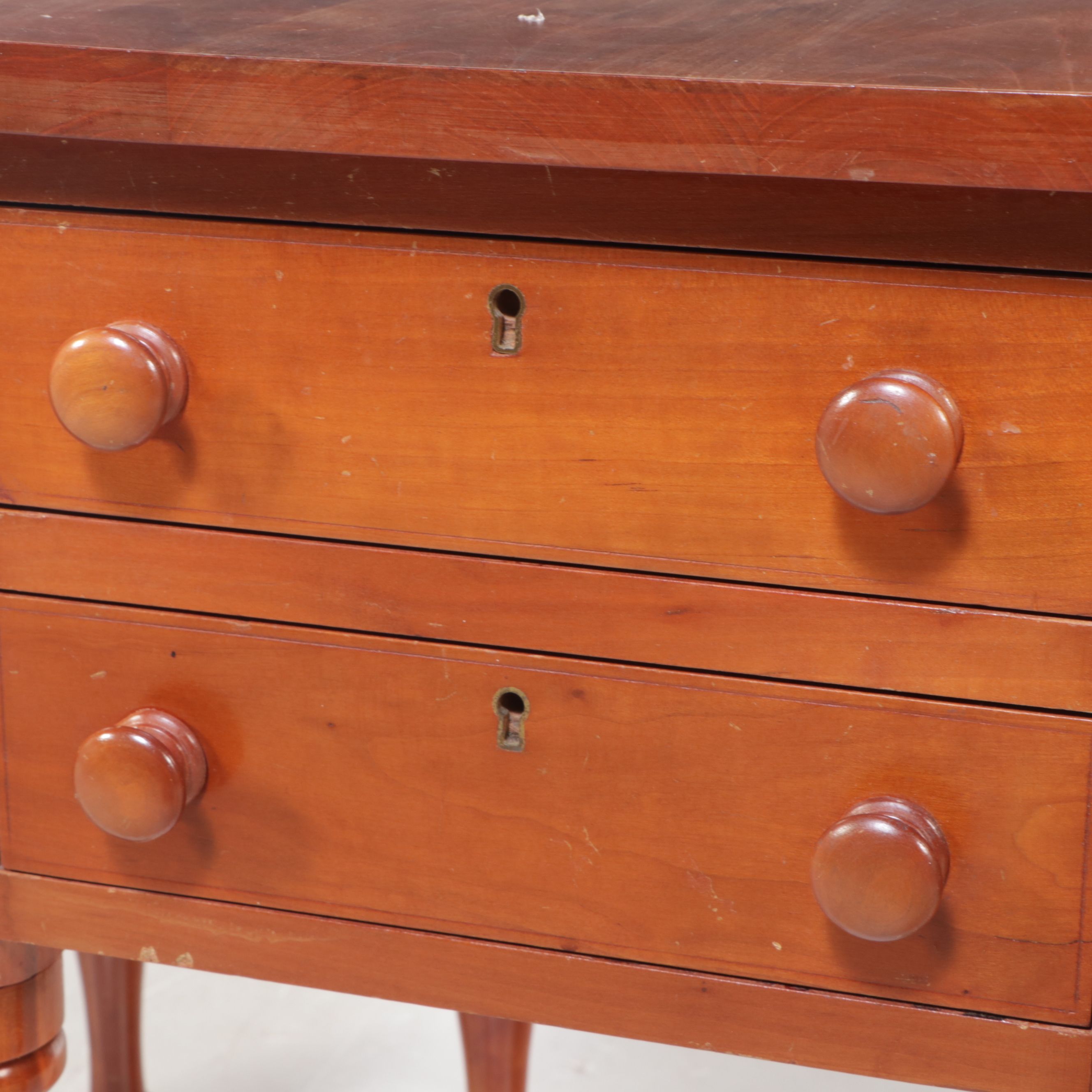 Pair of Early American Style Cherry Pembroke Tables, Early 20th Century