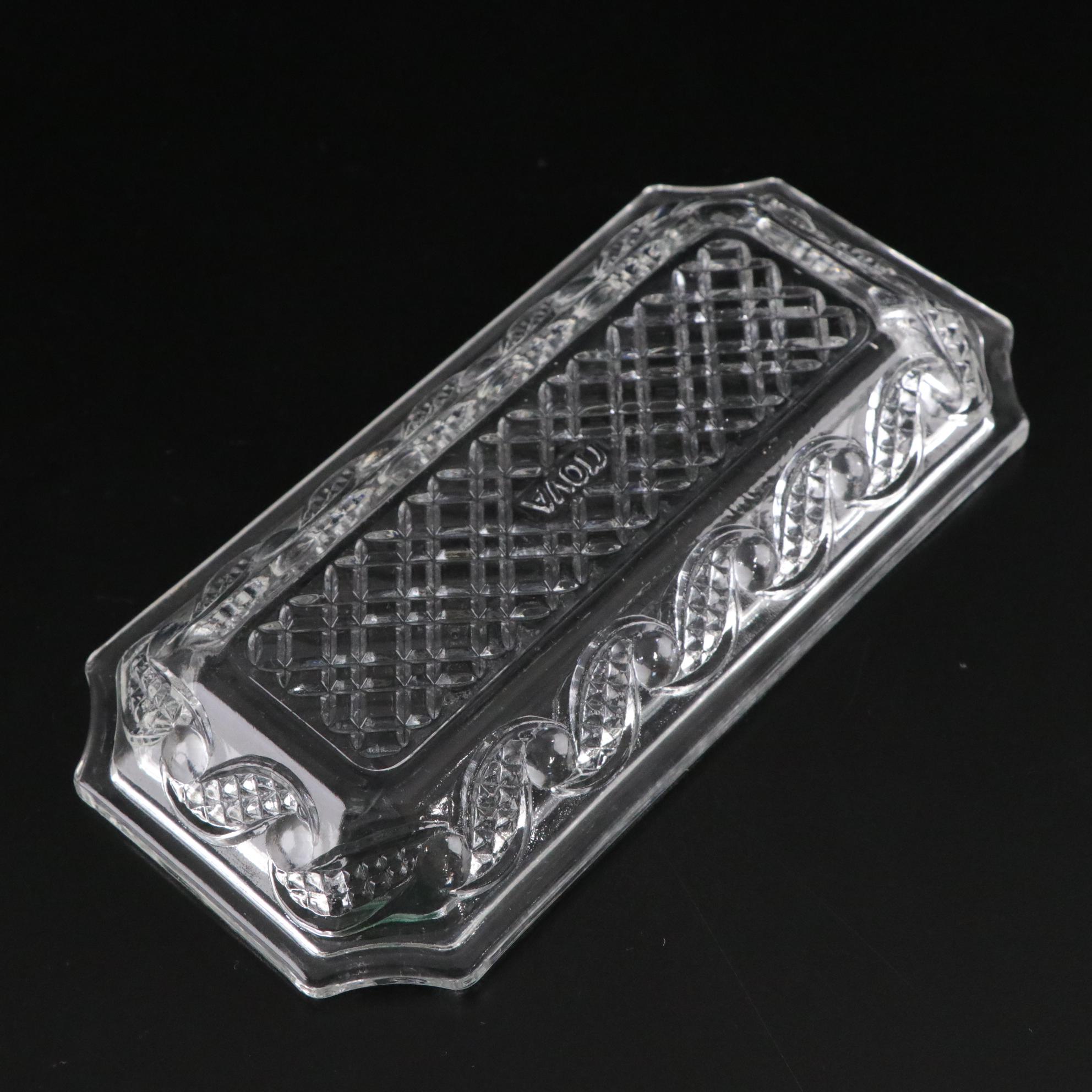 Avon "Cape Cod" Pressed Glass Butter Dish with Crystal Candlesticks and More