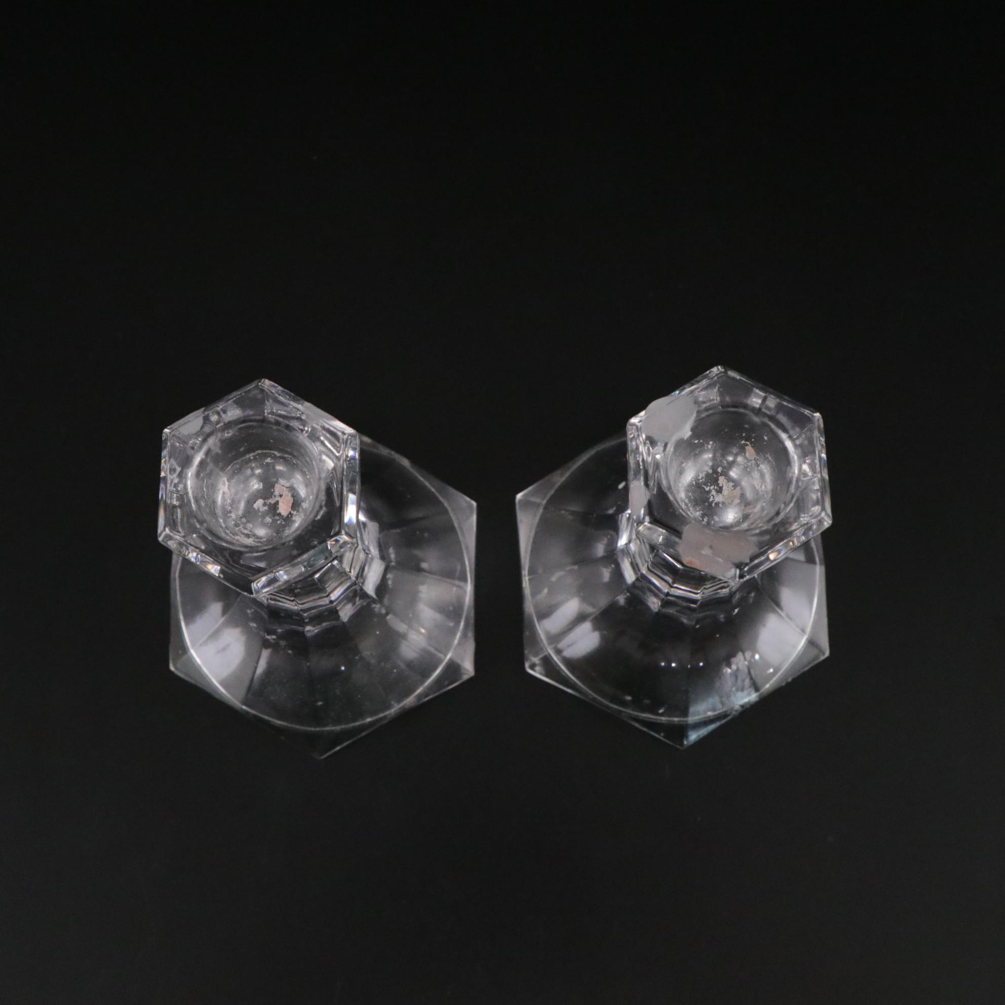 Avon "Cape Cod" Pressed Glass Butter Dish with Crystal Candlesticks and More