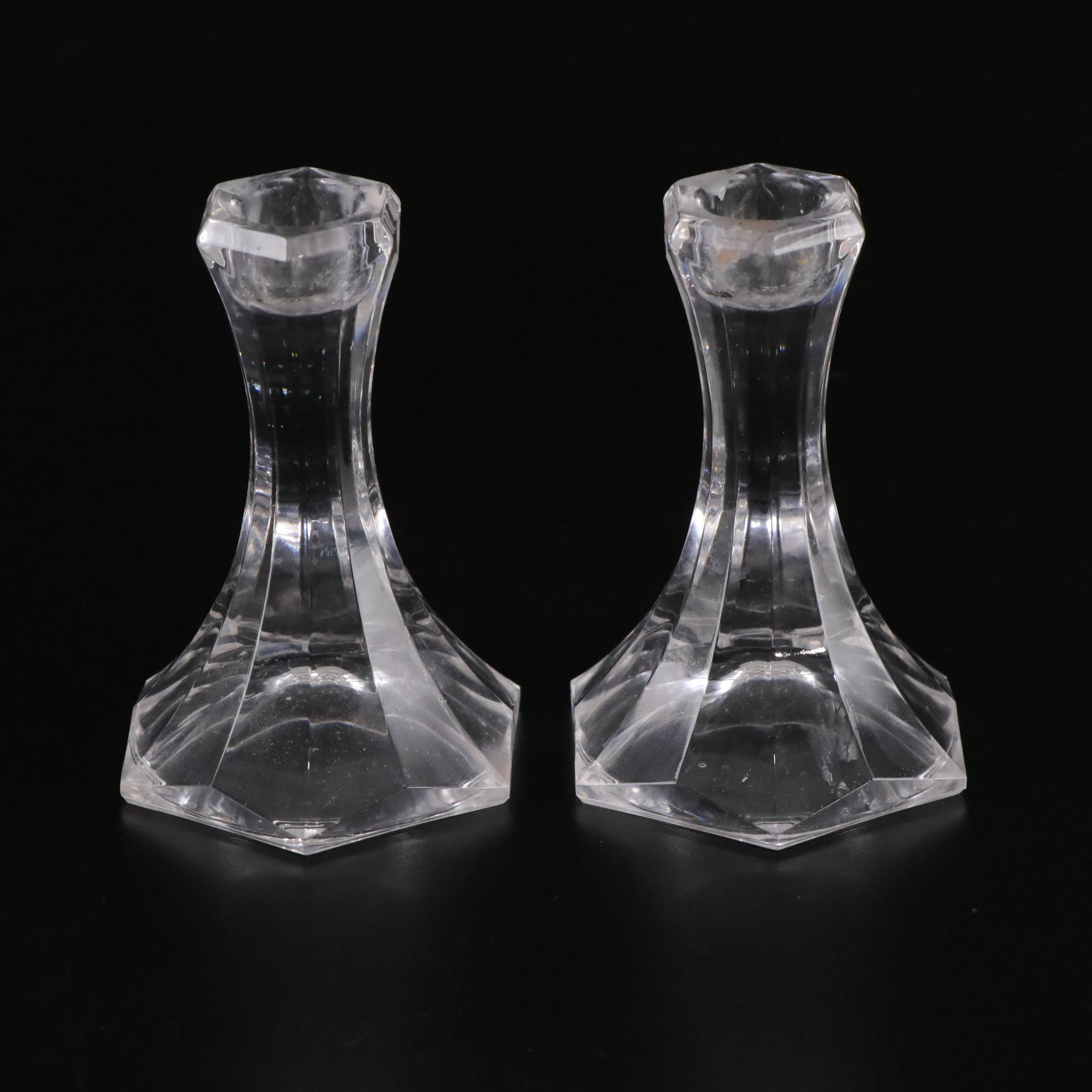 Avon "Cape Cod" Pressed Glass Butter Dish with Crystal Candlesticks and More