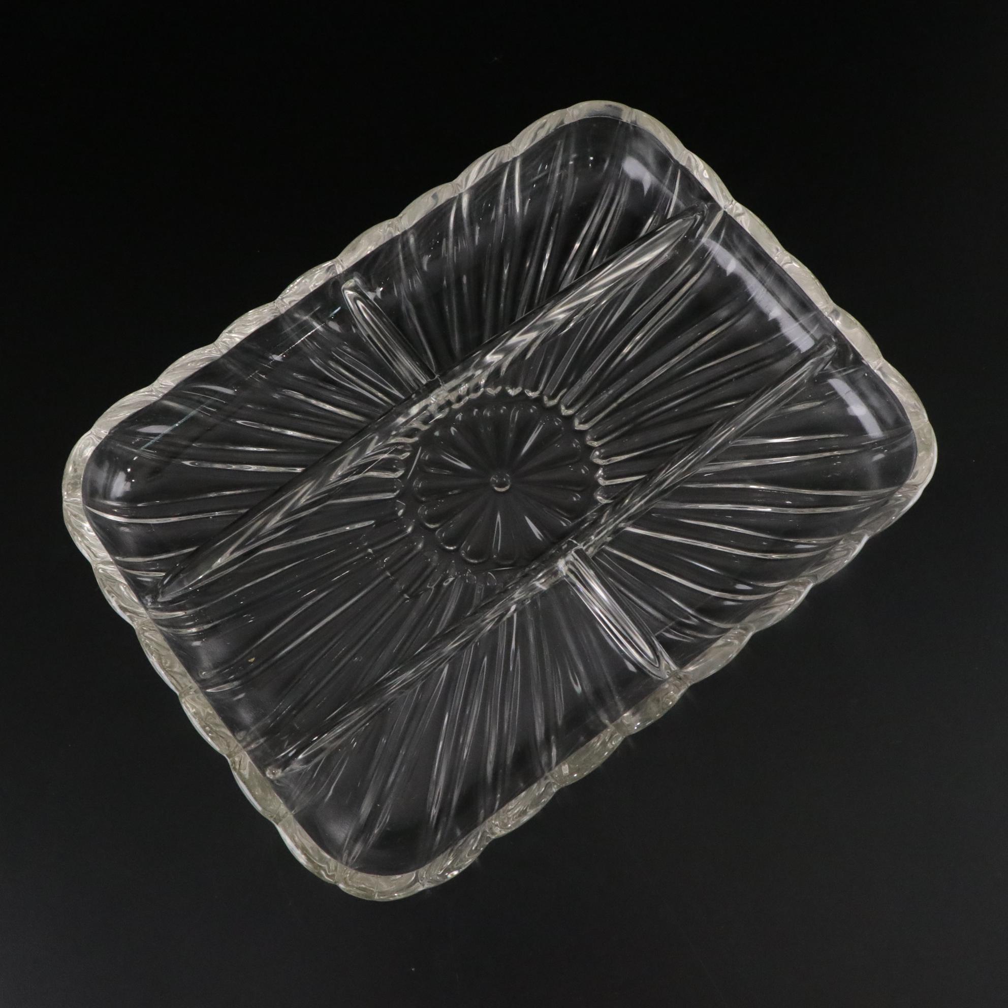 Avon "Cape Cod" Pressed Glass Butter Dish with Crystal Candlesticks and More