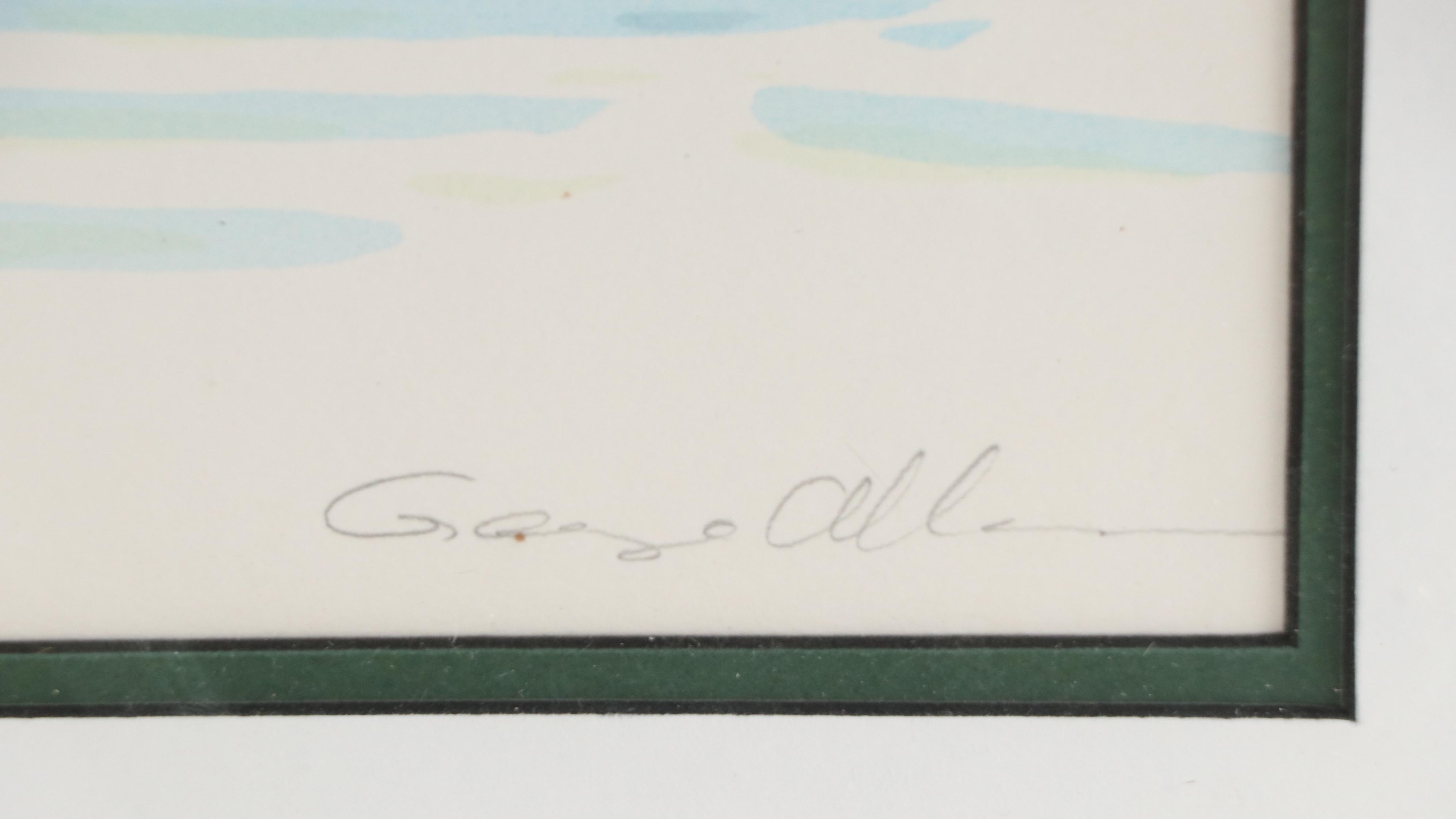 Dock Scene Lithograph, Late 20th Century