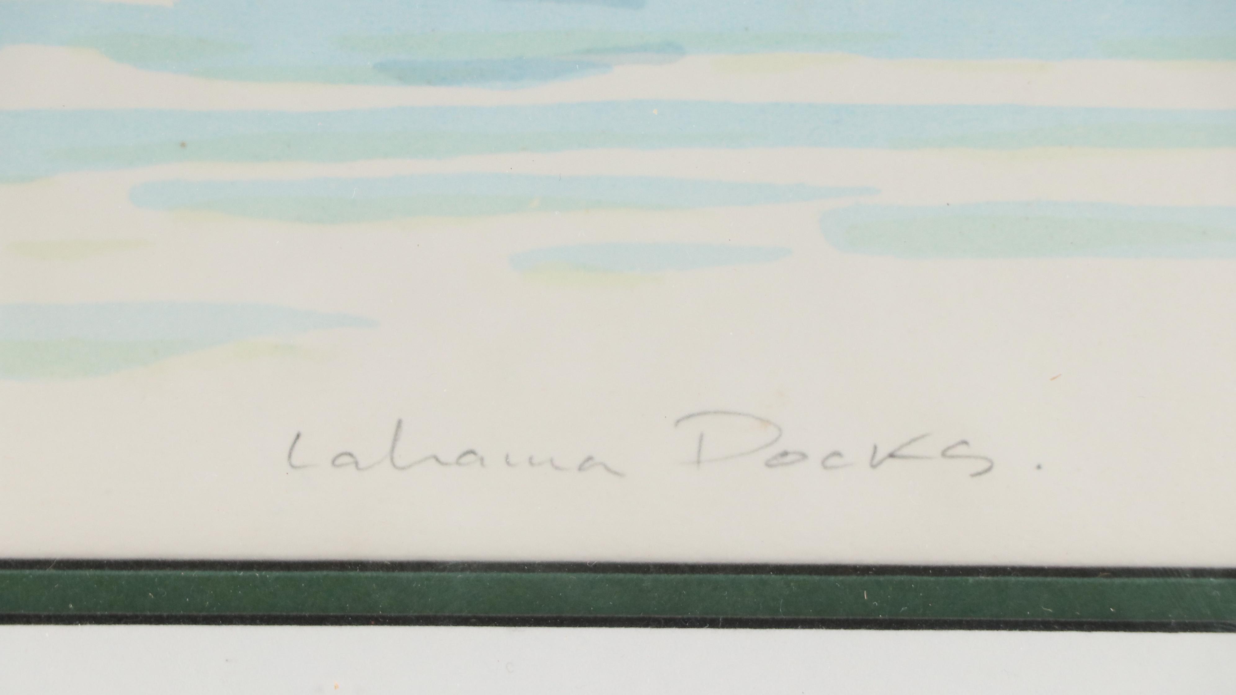 Dock Scene Lithograph, Late 20th Century