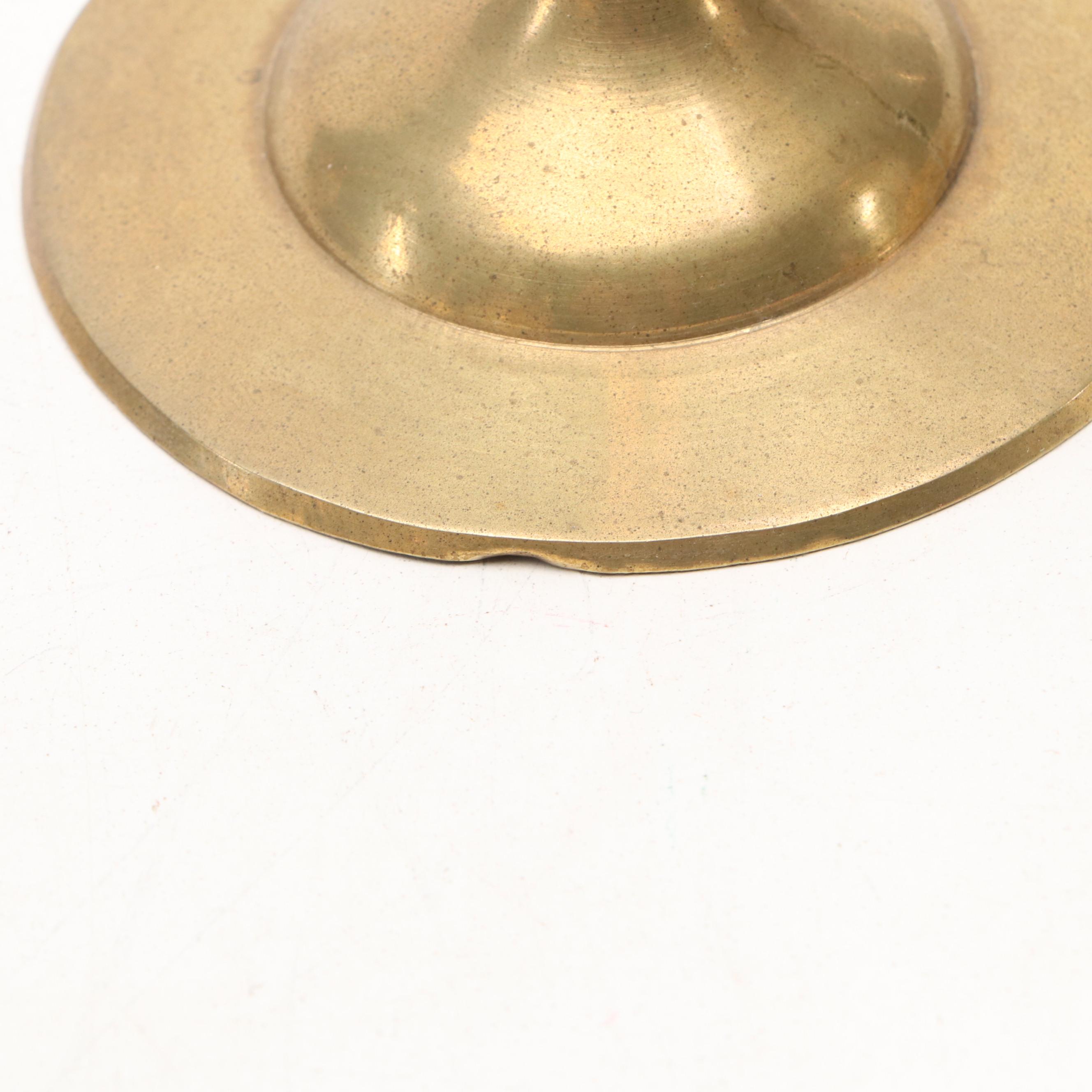 MCM Brass Candlesticks with Cast Brass Dolphins