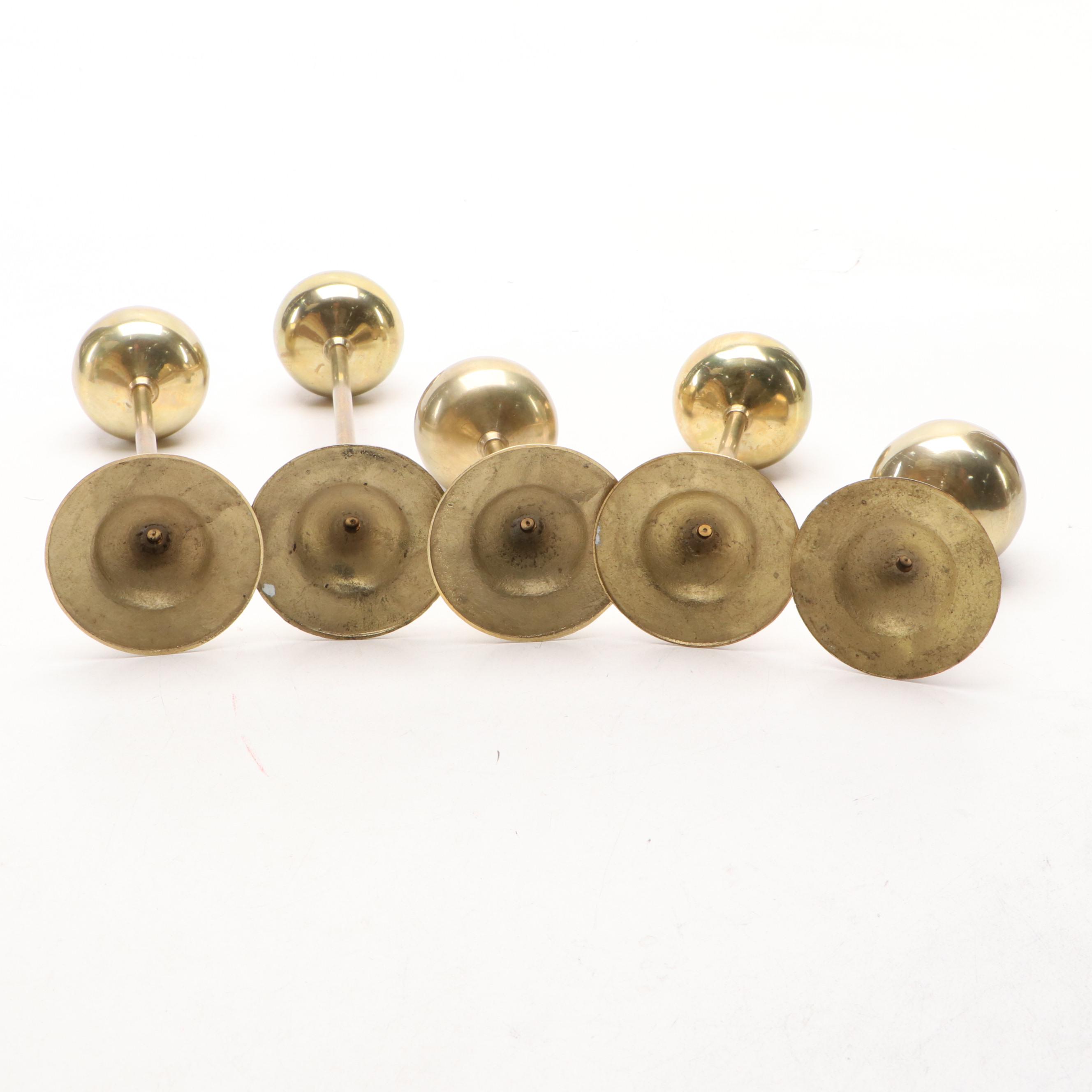 MCM Brass Candlesticks with Cast Brass Dolphins