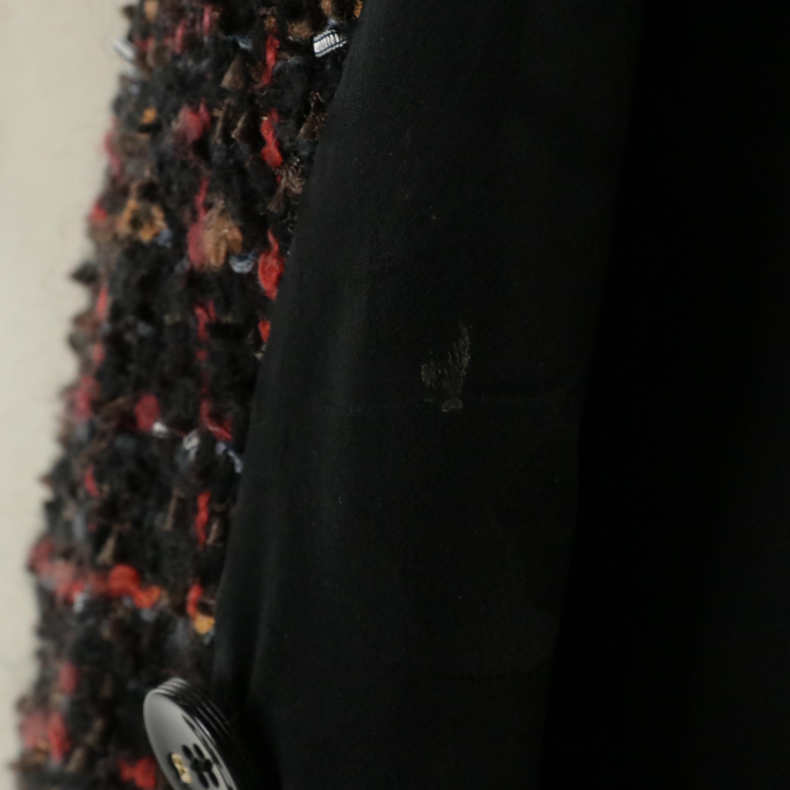 Chanel Fantasy Boucle Tweed Frayed Edge Jacket CC Button