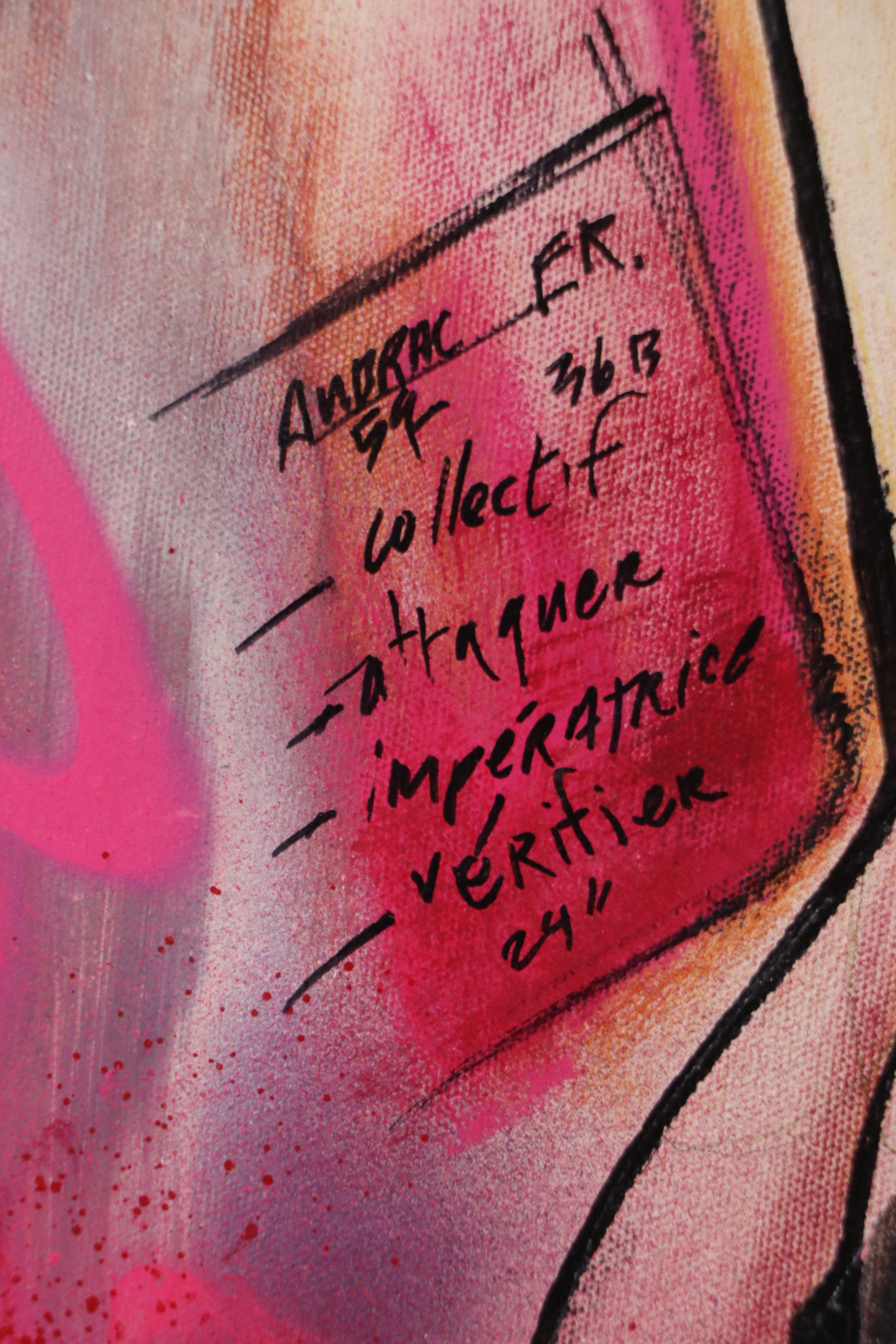 Stylized Figural Acrylic Painting, 21st Century