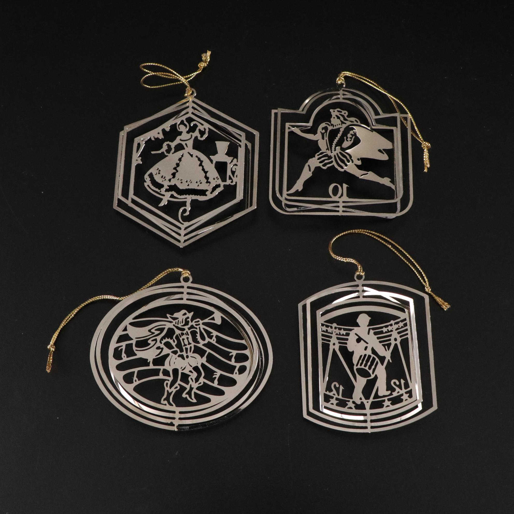 International Silver "Twelve Days of Christmas" Silver Finished Ornament Set