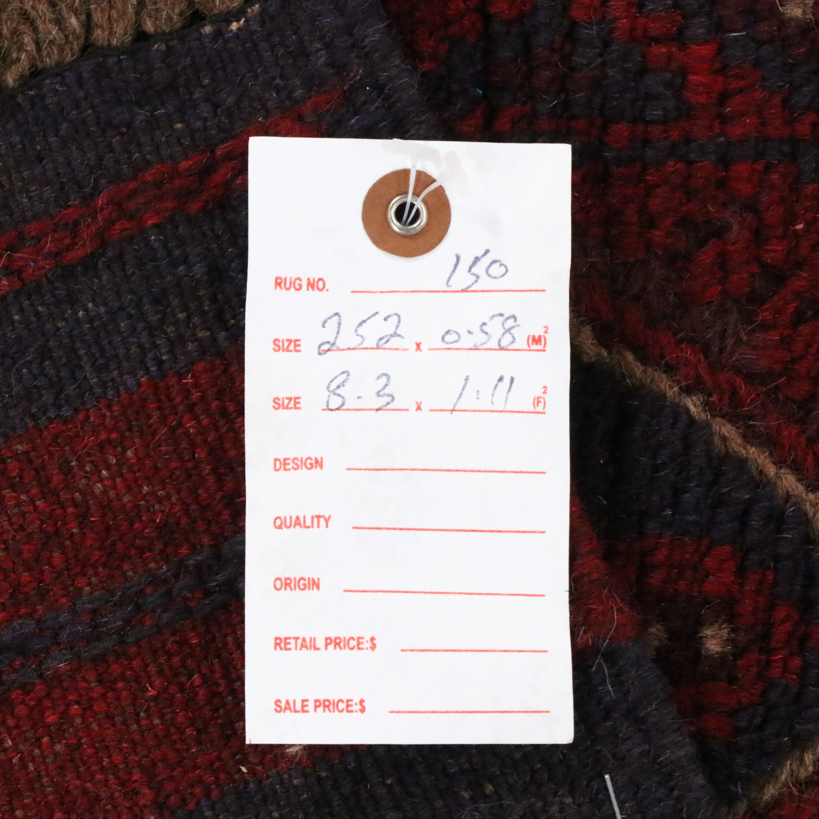 1'11 x 8'6 Handwoven Afghan Mashwani Carpet Runner