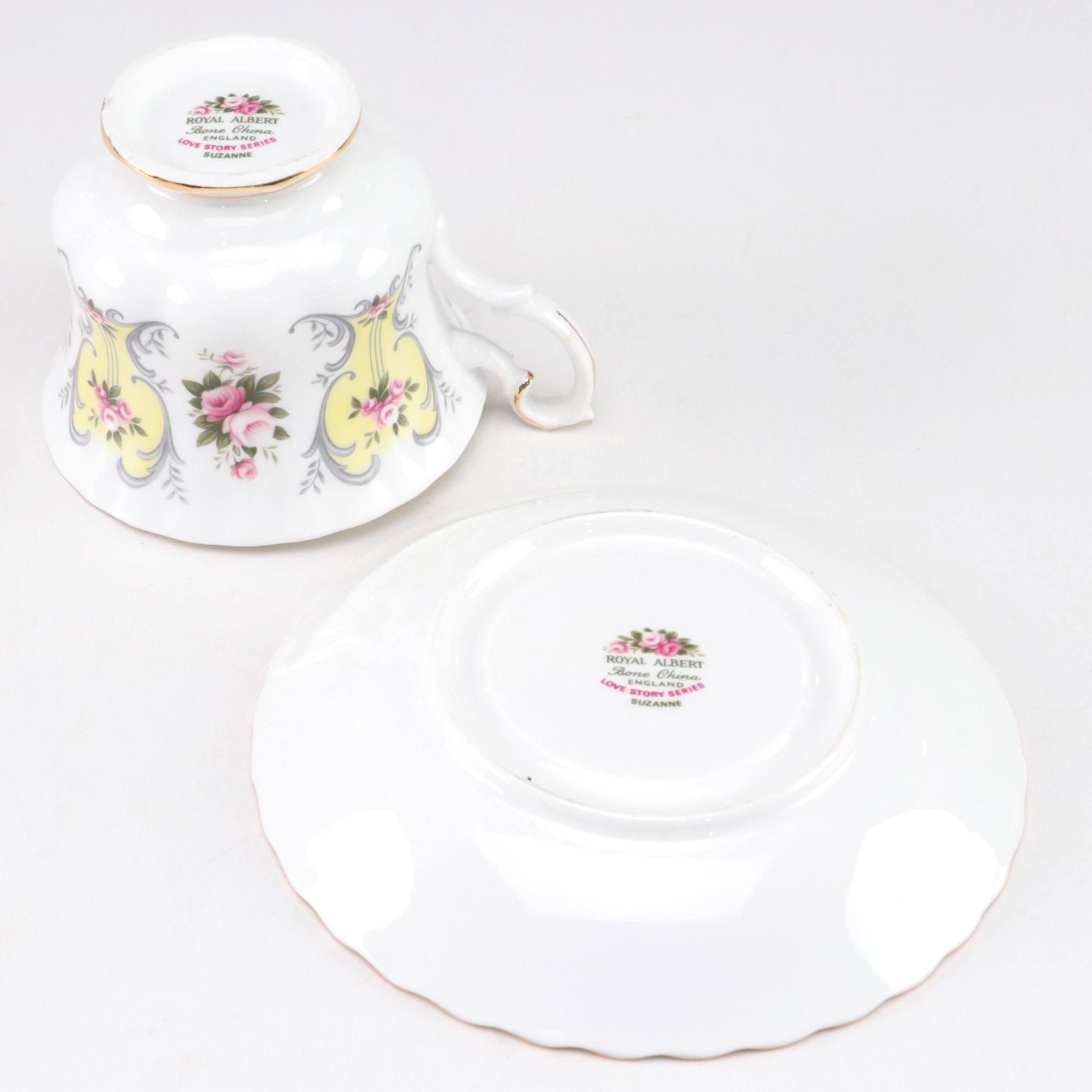 Royal Albert "Love Story Series" Porcelain Teacups, Set of Four