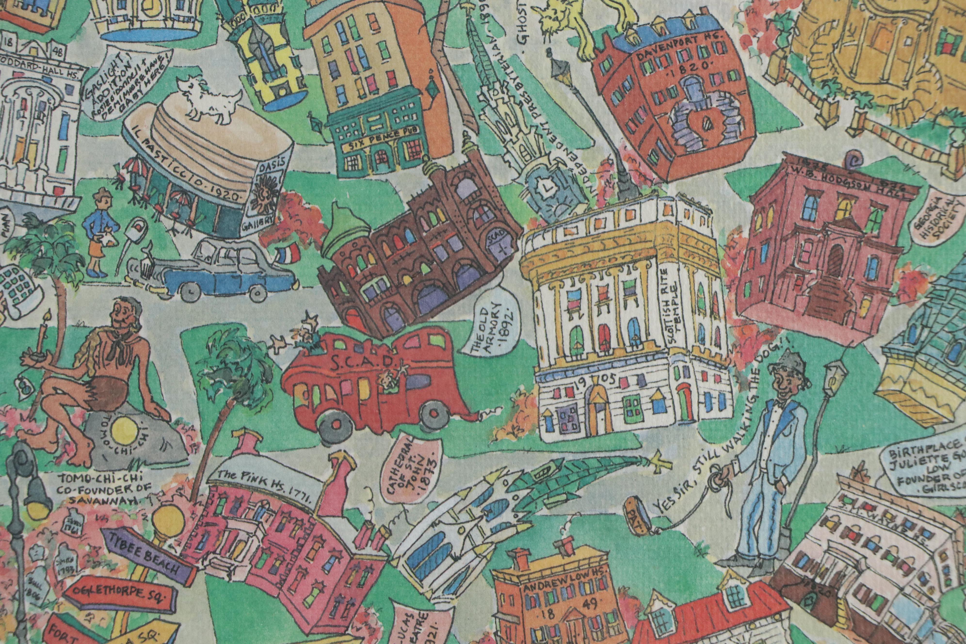 Cityscape Offset Lithograph "Savannah - 'The Beautiful Lady'," 1995