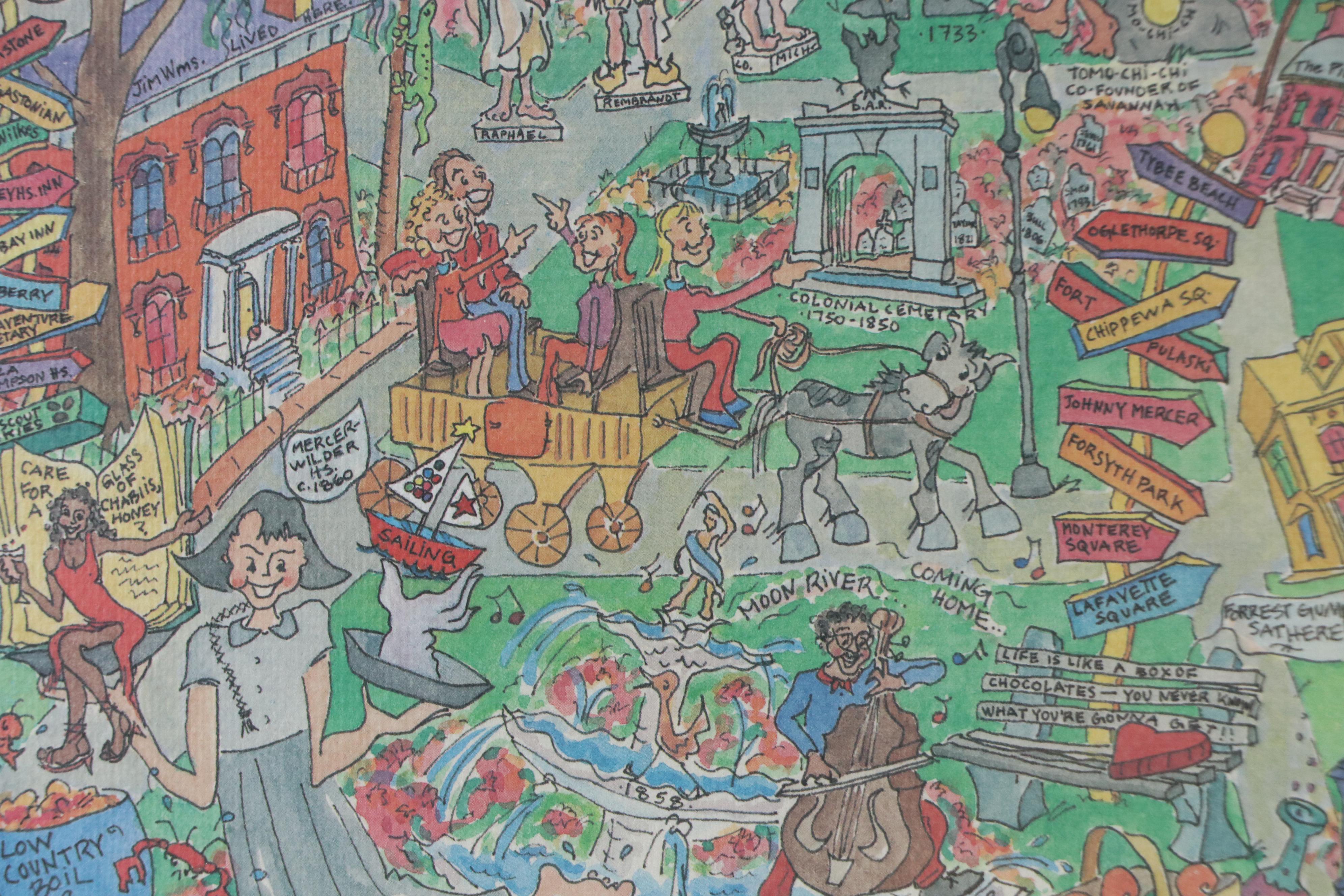 Cityscape Offset Lithograph "Savannah - 'The Beautiful Lady'," 1995