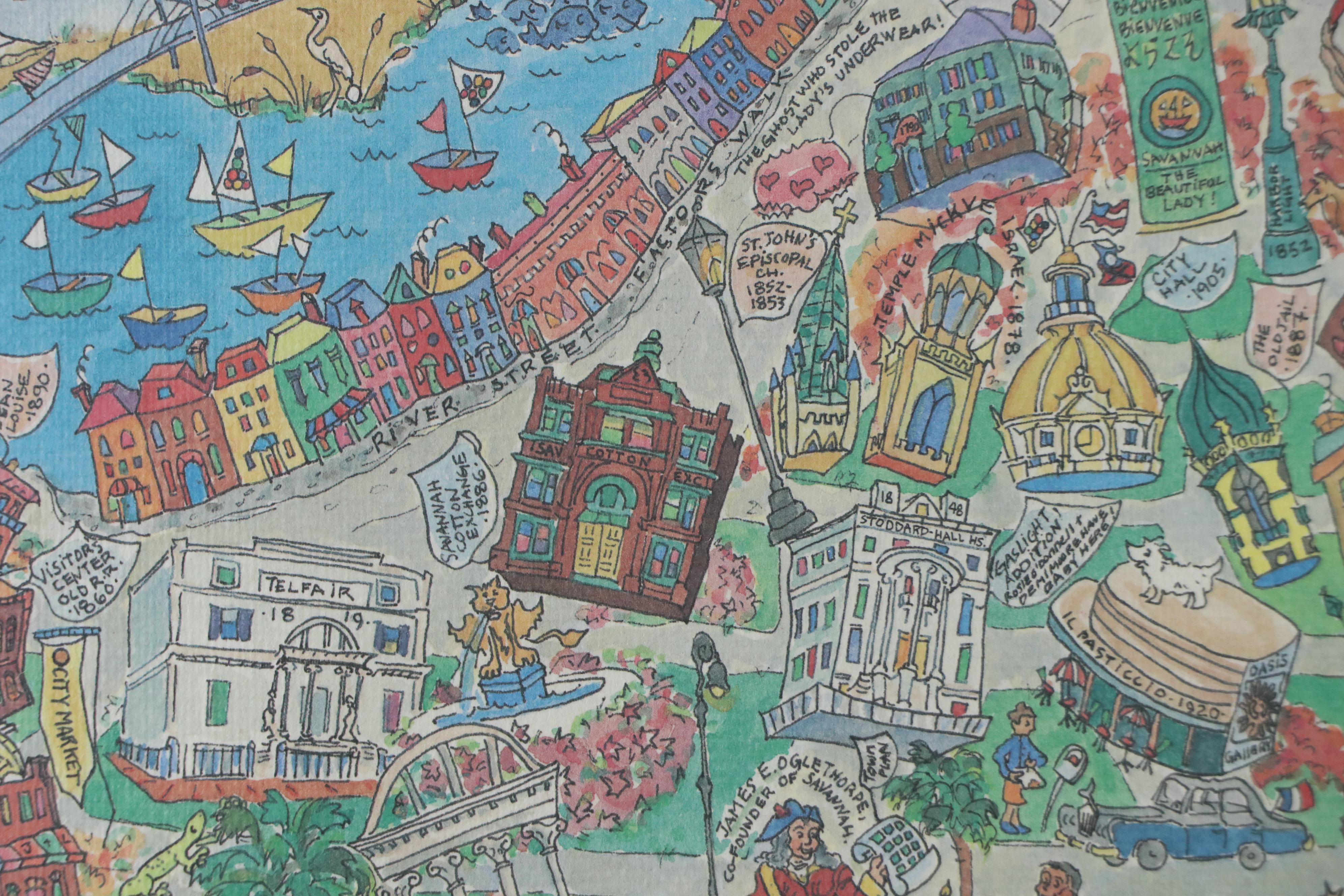 Cityscape Offset Lithograph "Savannah - 'The Beautiful Lady'," 1995