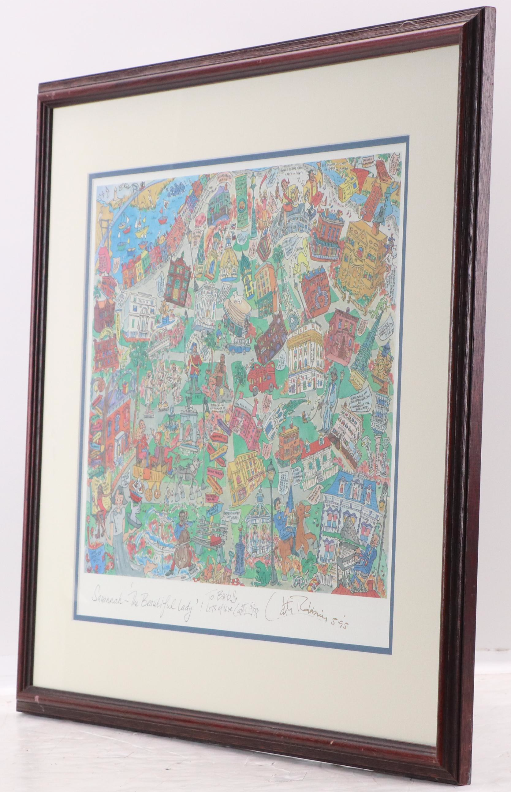 Cityscape Offset Lithograph "Savannah - 'The Beautiful Lady'," 1995