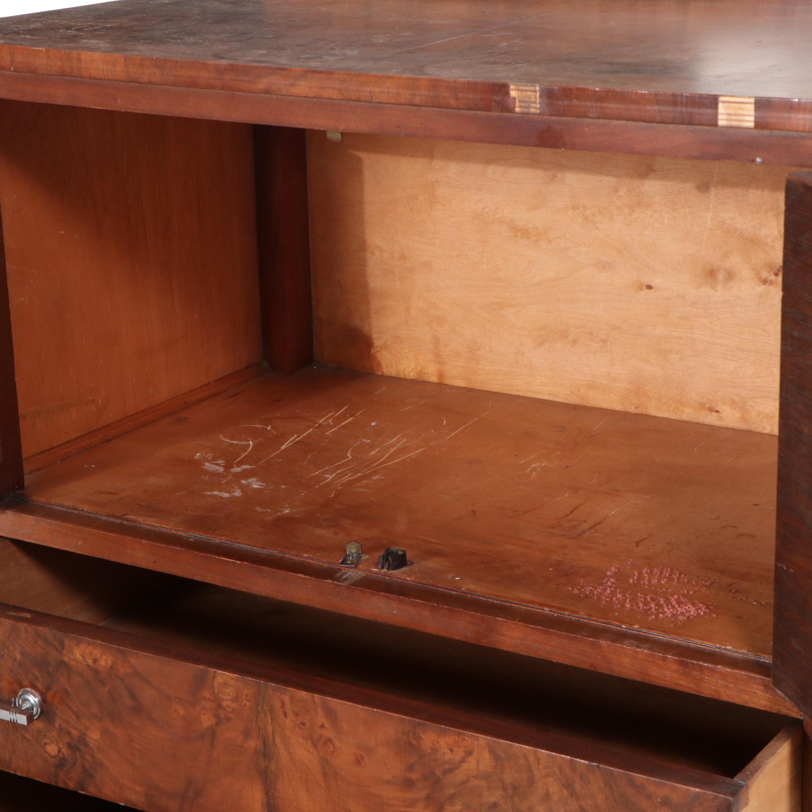 Queen Anne Style Burl Wood Tallboy, Early 20th Century