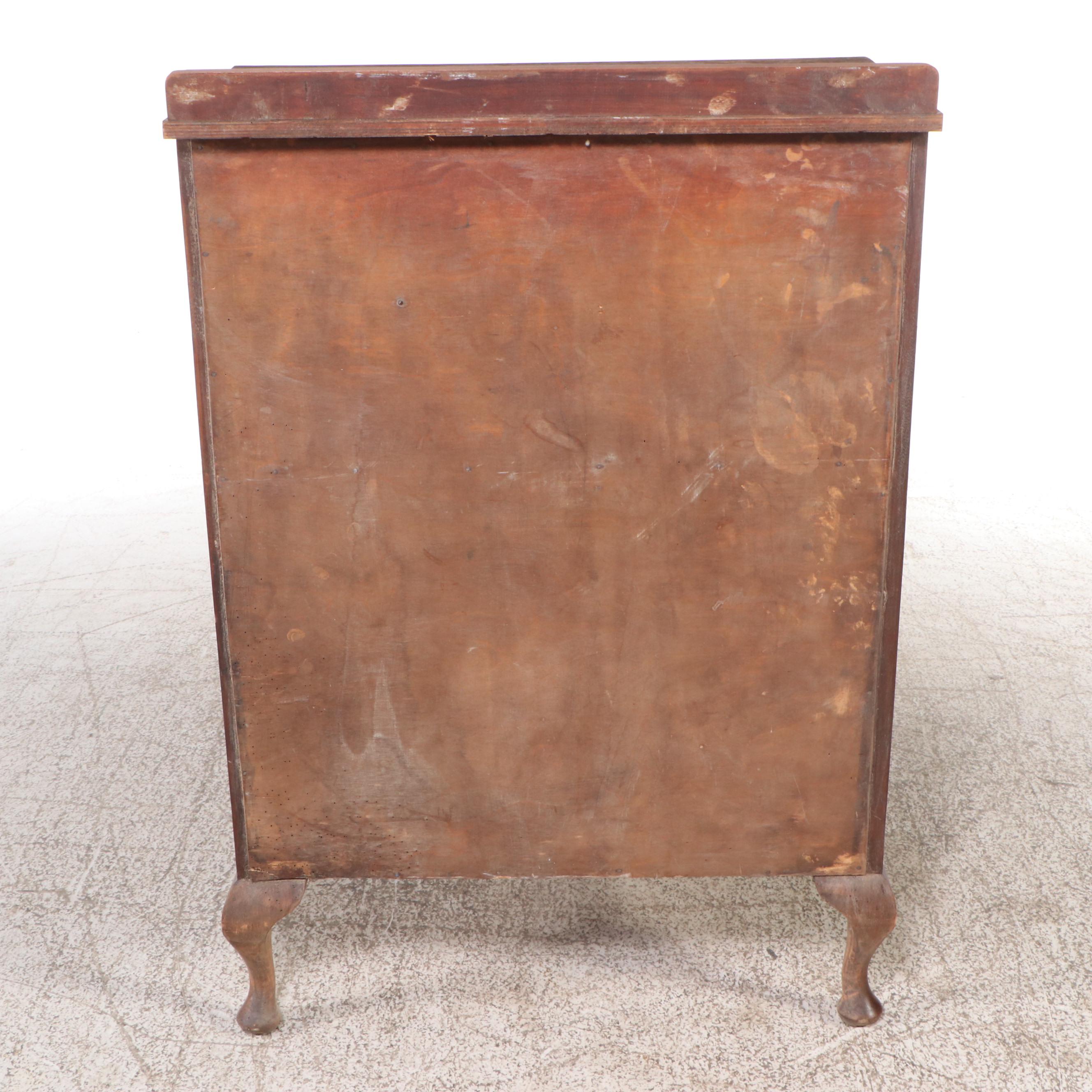 Queen Anne Style Burl Wood Tallboy, Early 20th Century