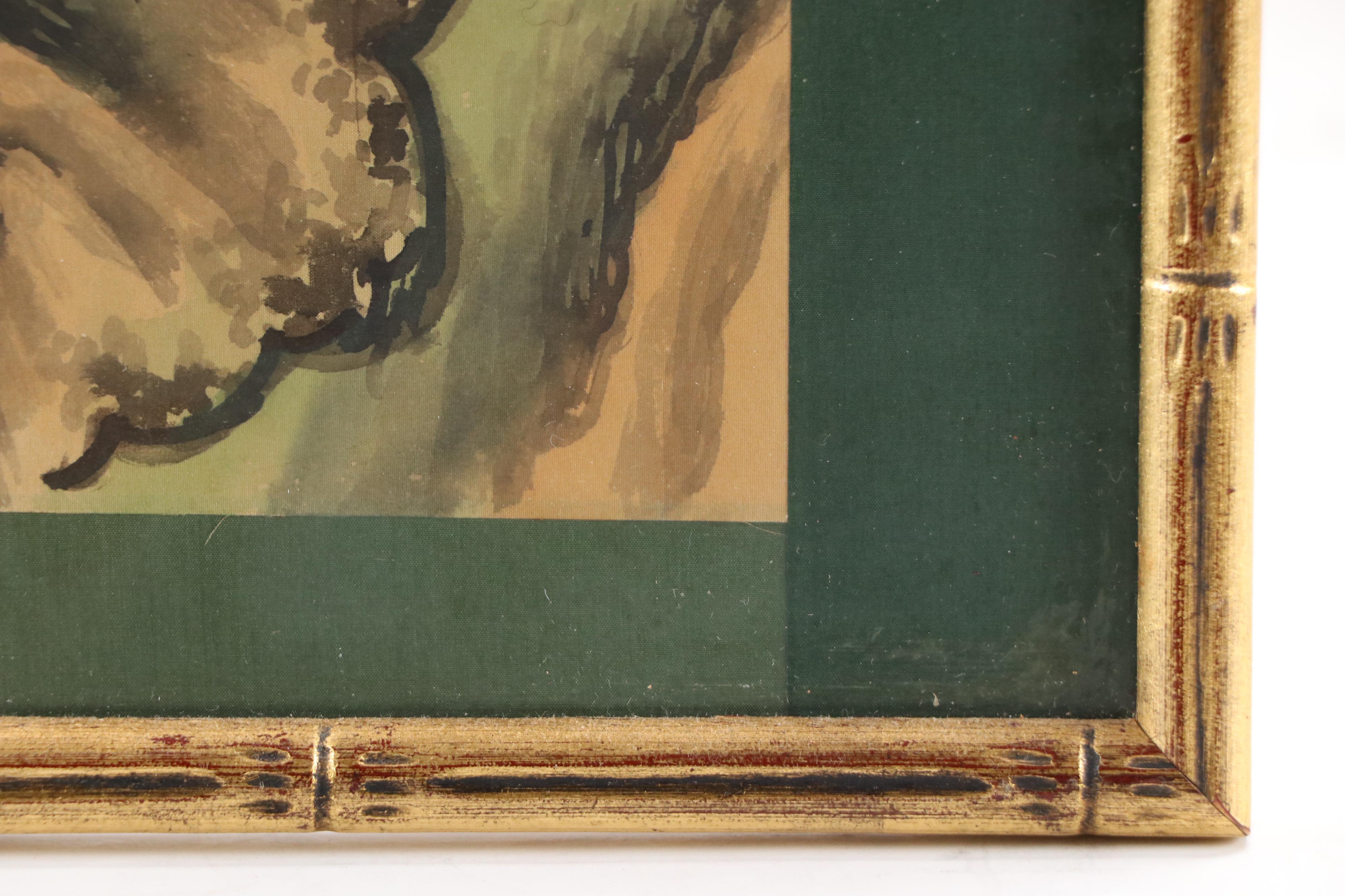 Chinese Coastal Landscape Ink Wash and Watercolor Painting