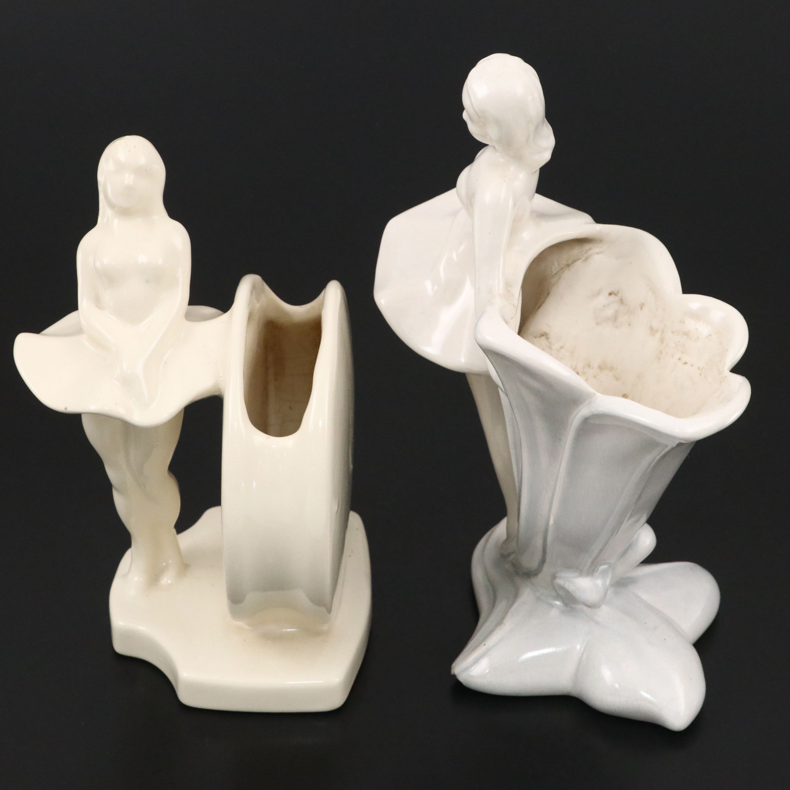 Art Deco Style Ceramic Ballerina Planters