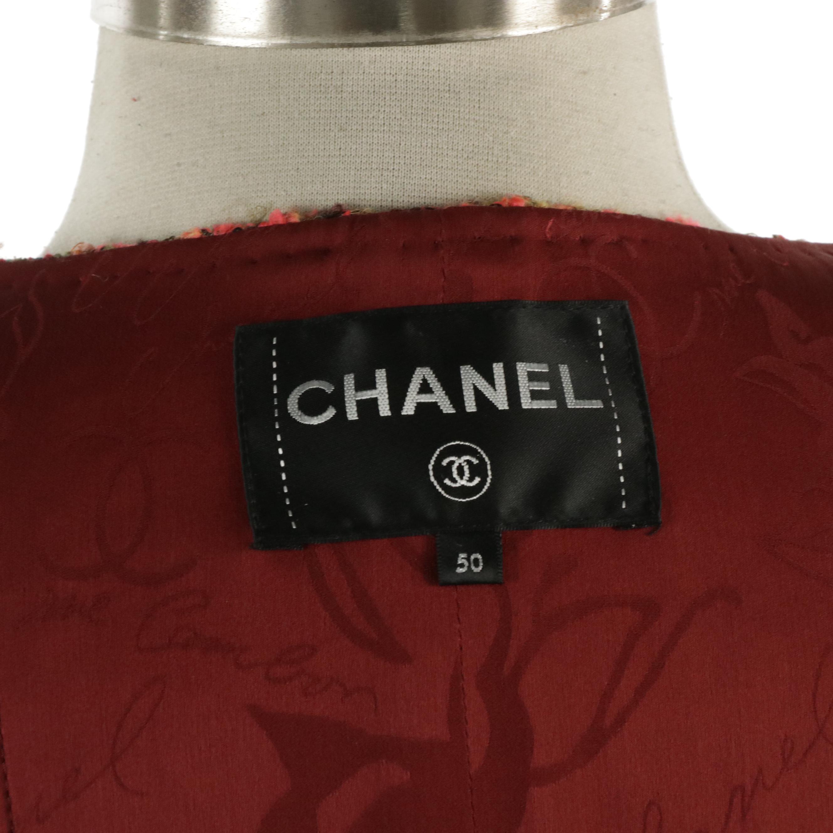 Chanel Multicolor Wool Blend Bouclé Tweed Button-Front Jacket