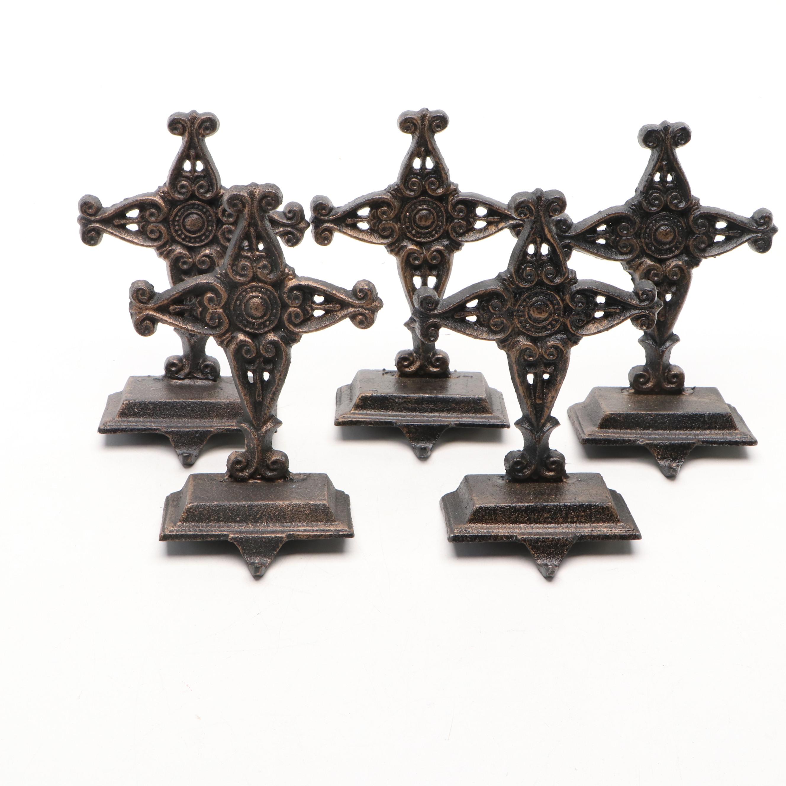 Mantel Stocking Holders with Ornaments and Other Christmas Décor