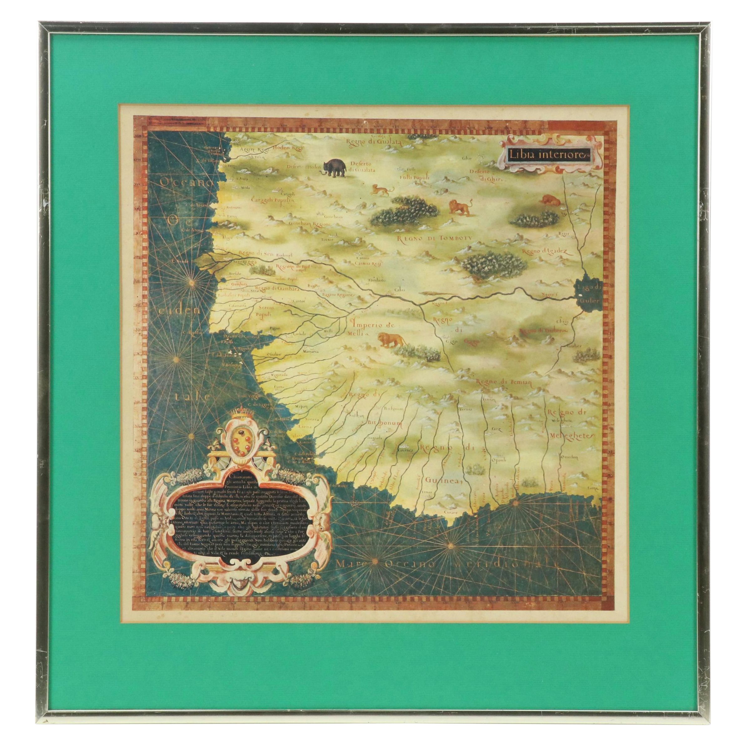 Reproduction Map of Western African Coastline After Stefano Bonsignori