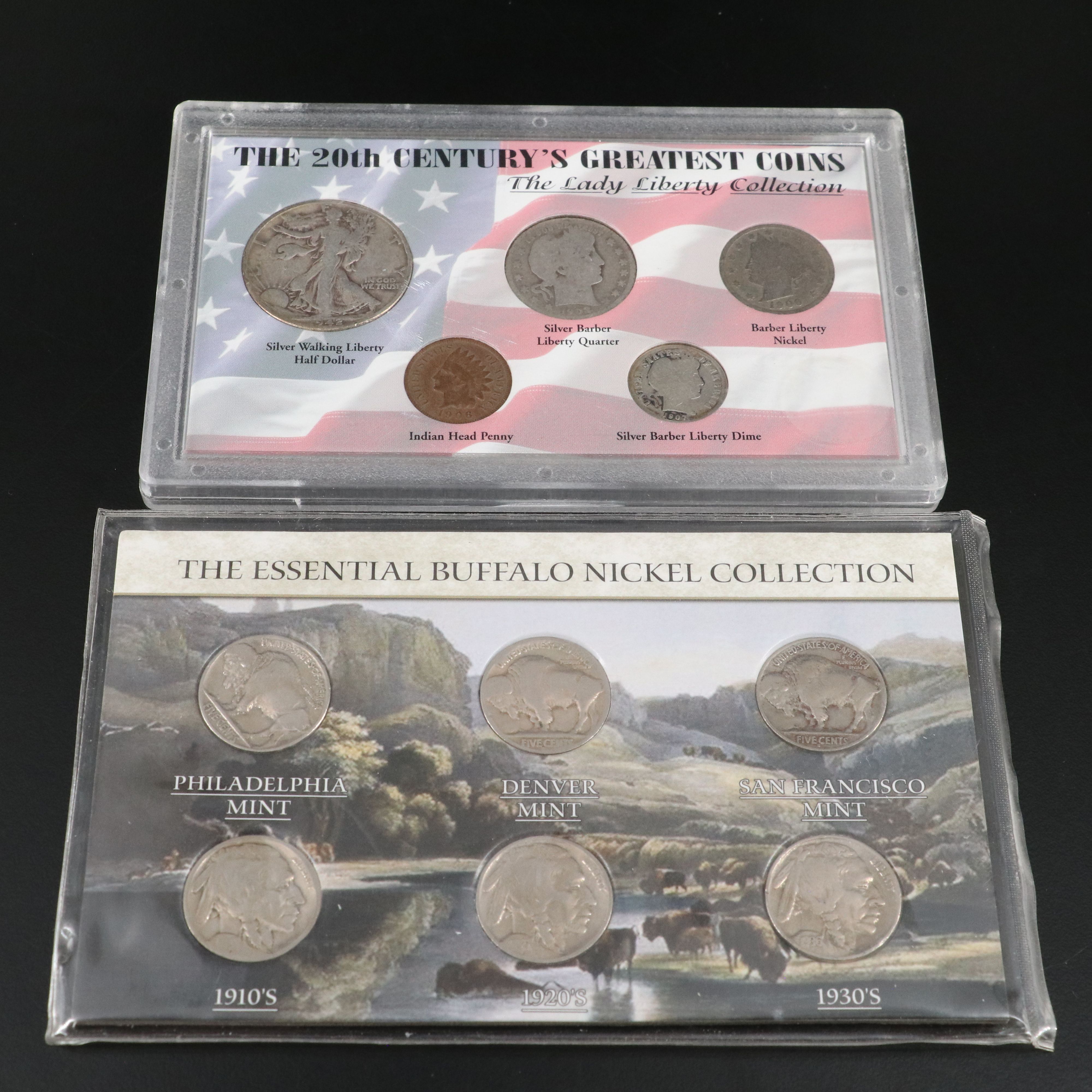 Four Sets of Antique to Vintage U.S. Coins and More, Includes Silver