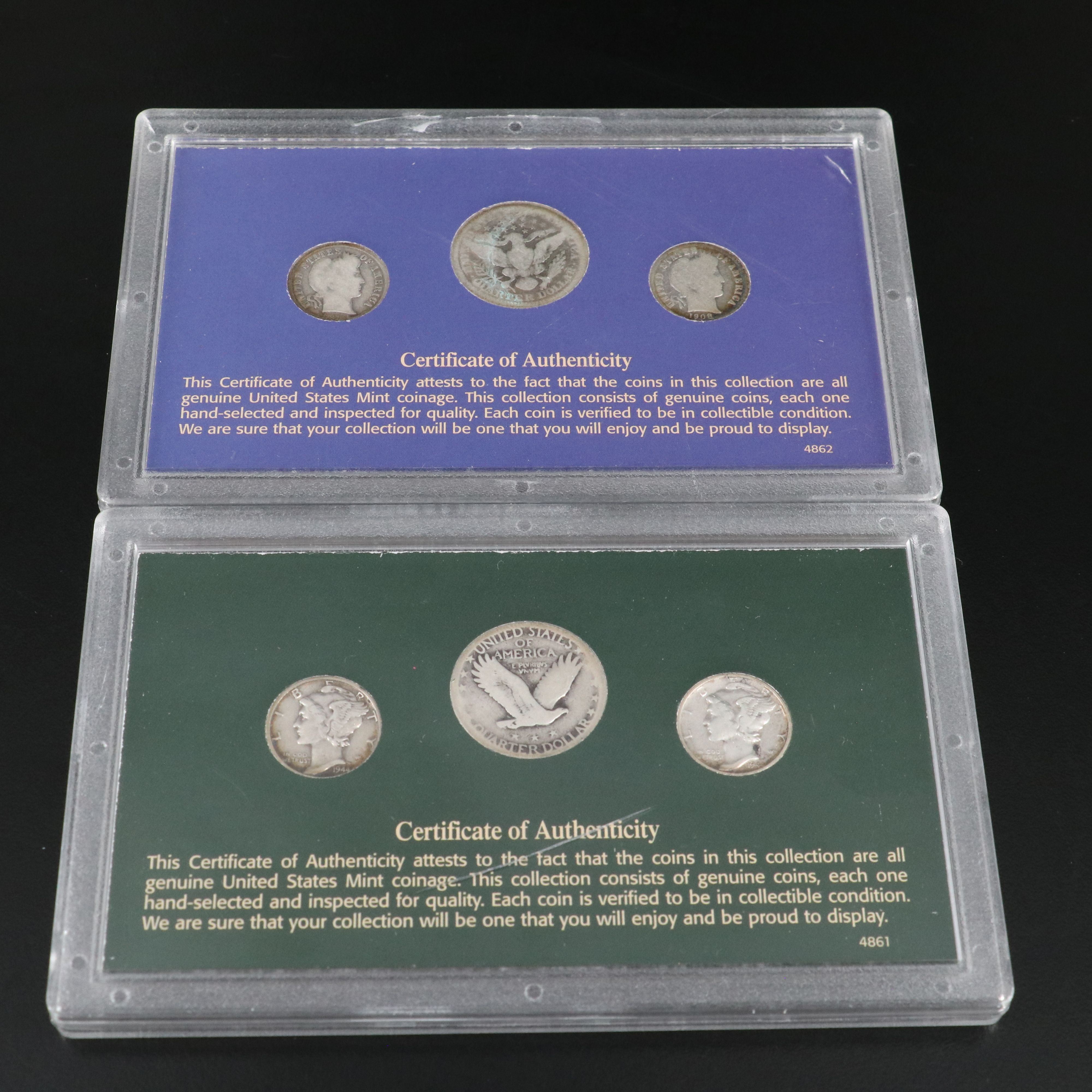 Four Sets of Antique to Vintage U.S. Coins and More, Includes Silver