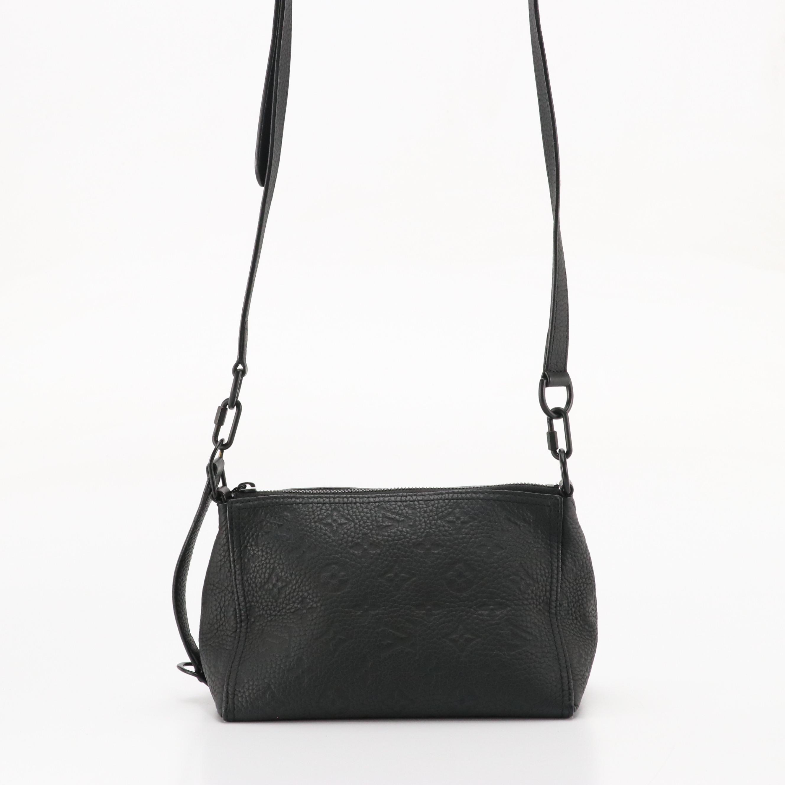 Louis Vuitton Triangle Messenger Crossbody Bag in Black Monogram Empreinte
