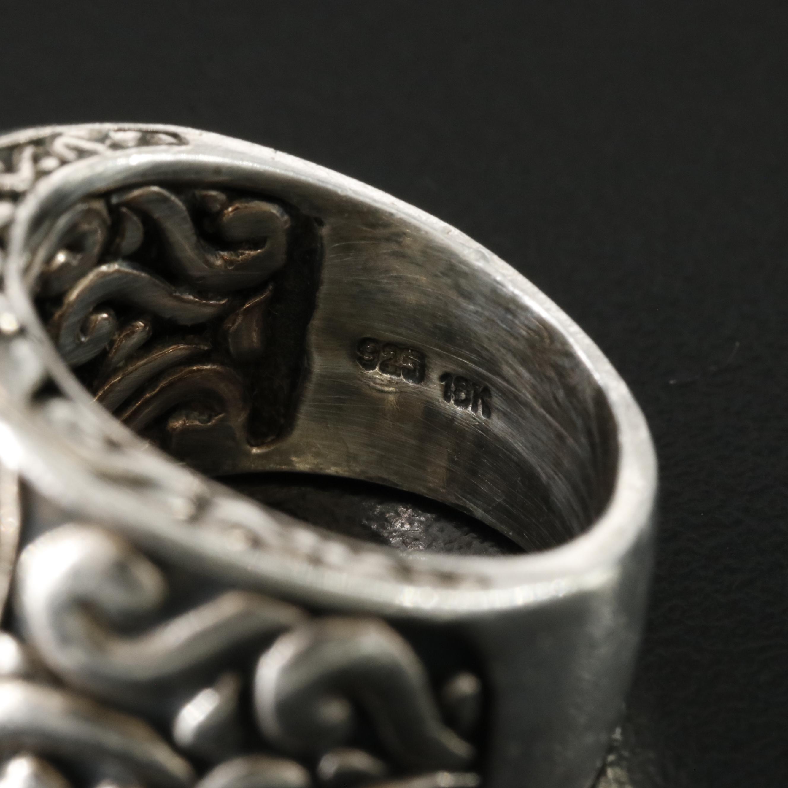 EFFY Sterling Diamond Ring with 18K Accents