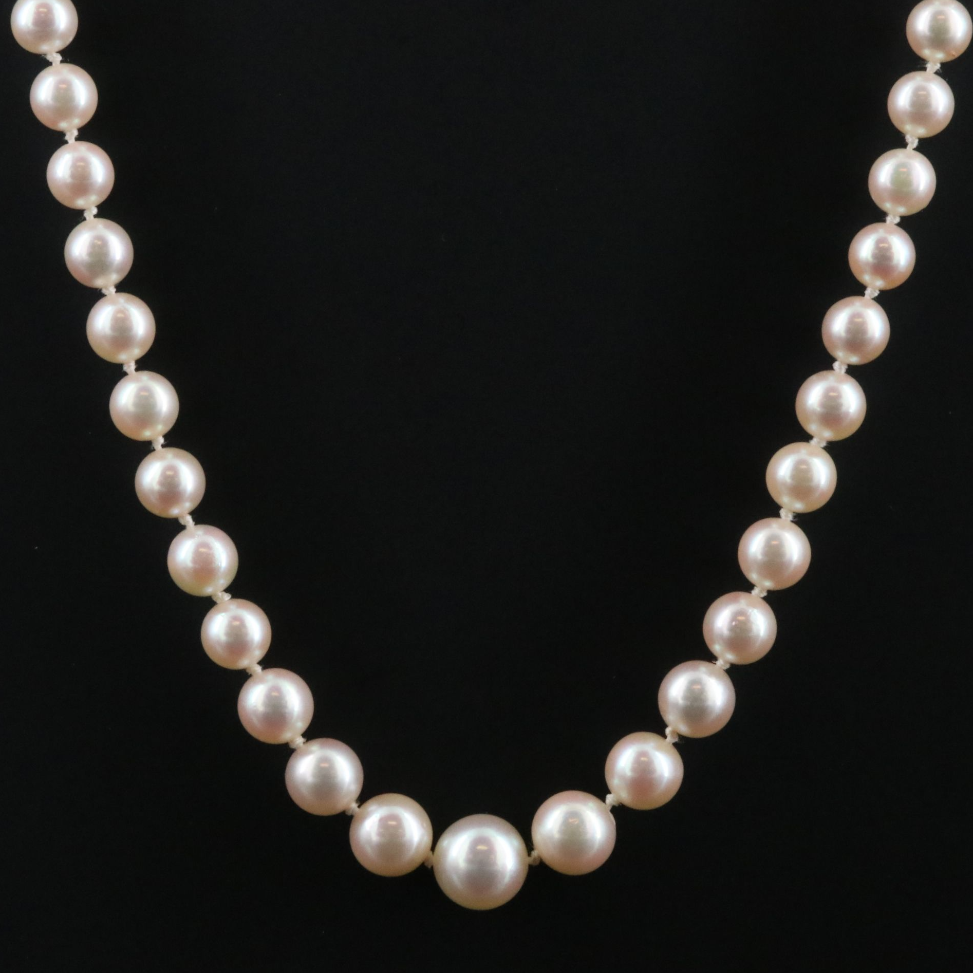 Mikimoto Pearl Graduated Necklace with Sterling Clasp