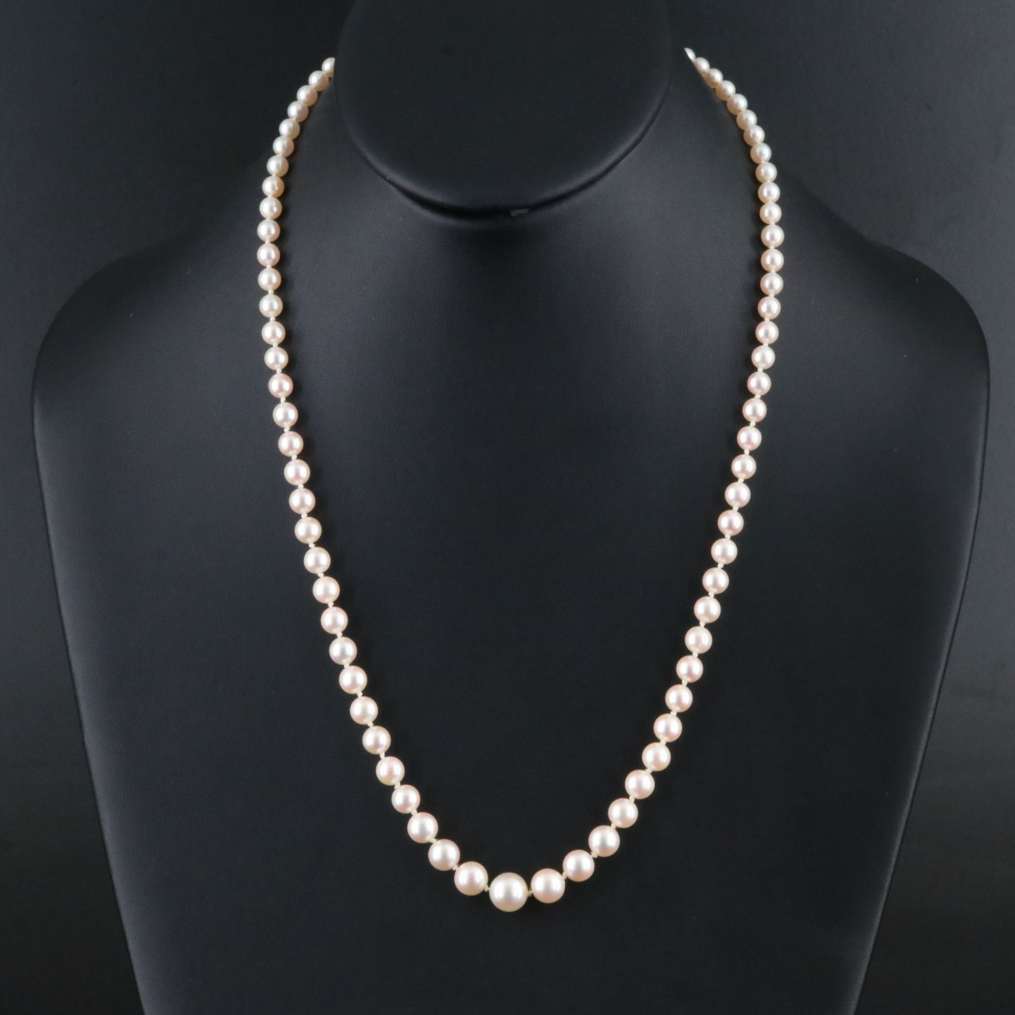 Mikimoto Pearl Graduated Necklace with Sterling Clasp