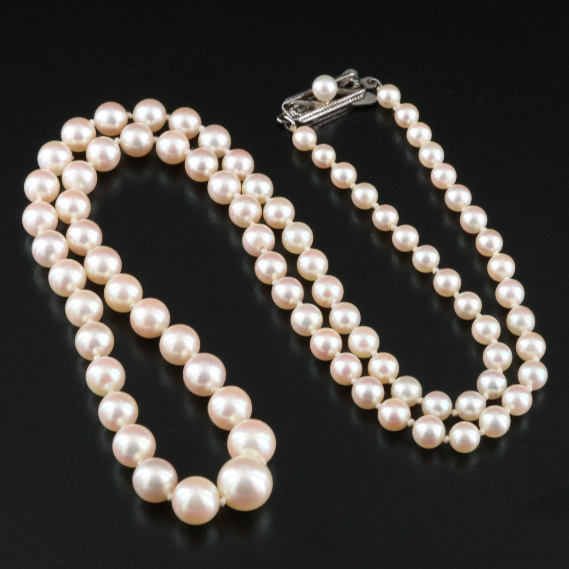 Mikimoto Pearl Graduated Necklace with Sterling Clasp
