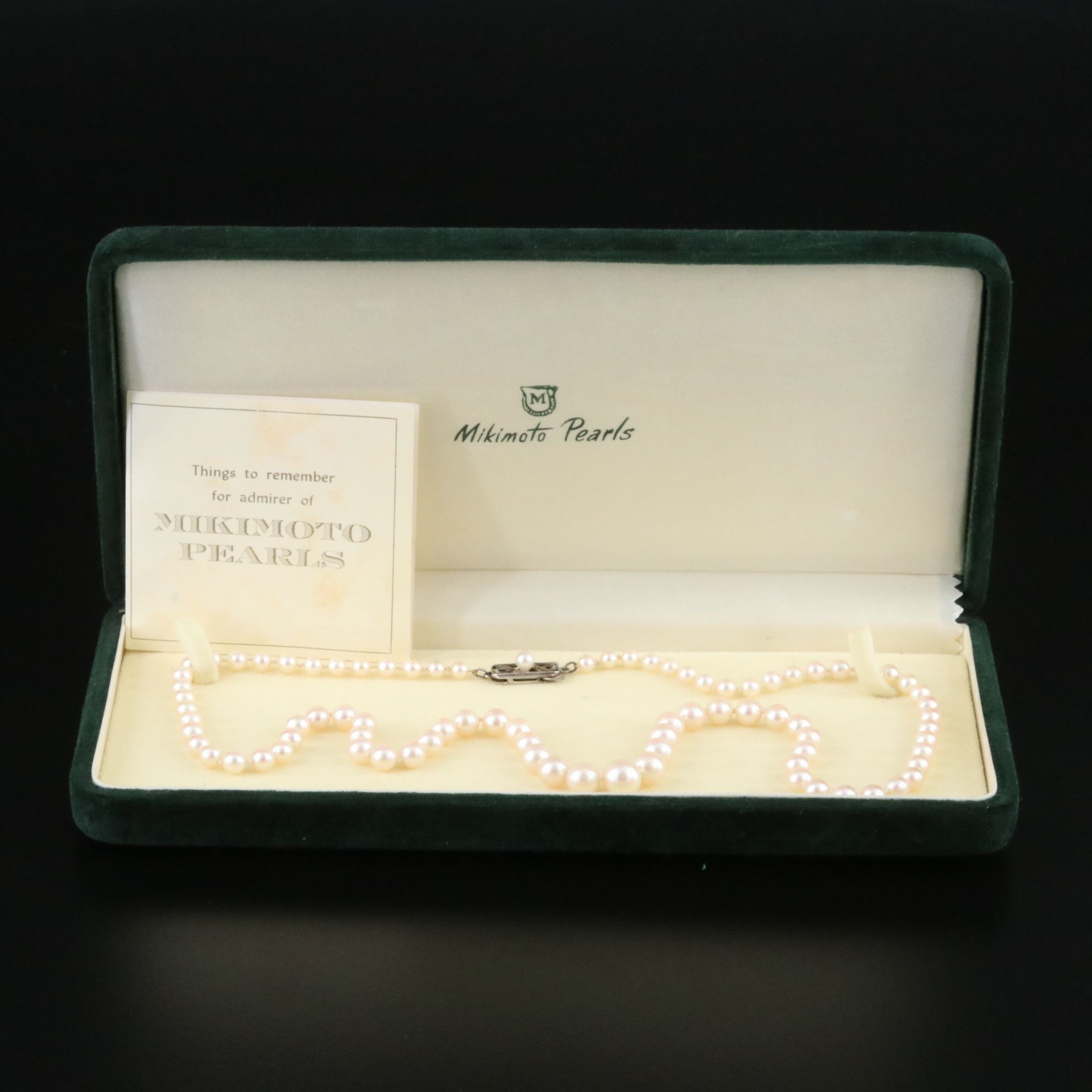 Mikimoto Pearl Graduated Necklace with Sterling Clasp