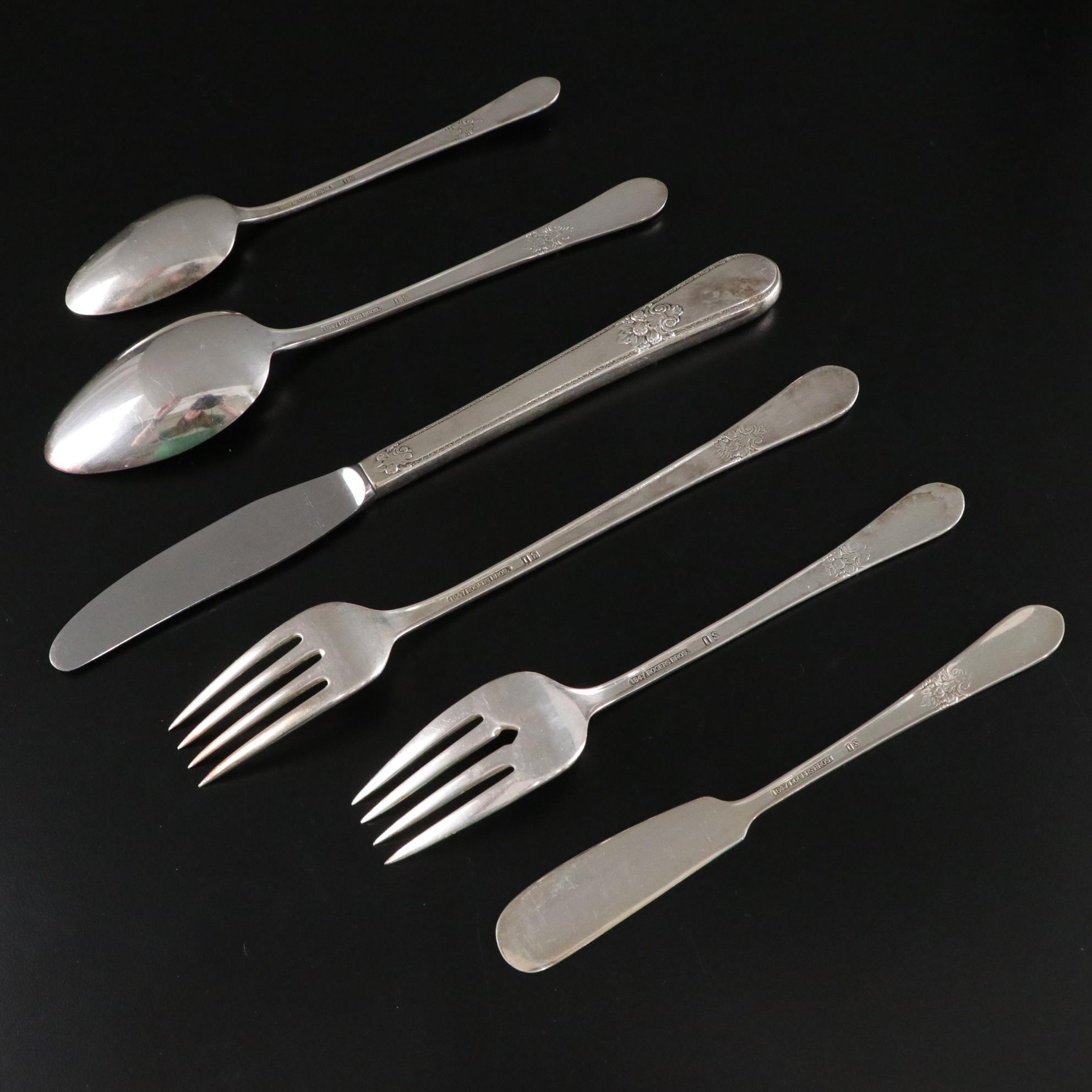Rogers Bros. International Silver "Adoration" Silver Plate Flatware Service