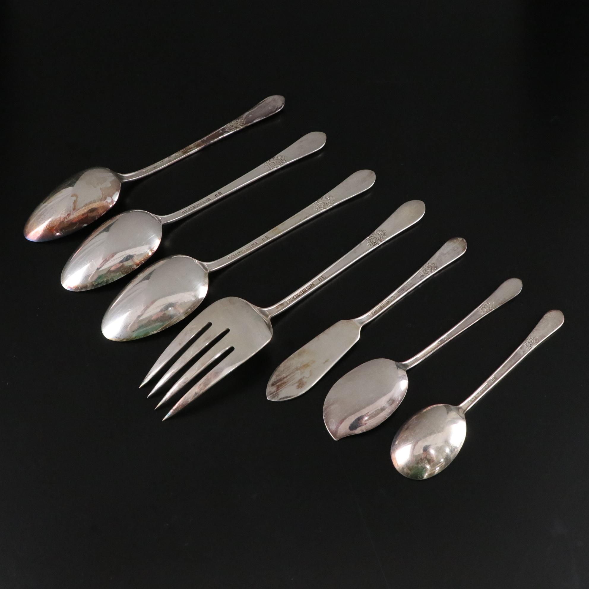 Rogers Bros. International Silver "Adoration" Silver Plate Flatware Service
