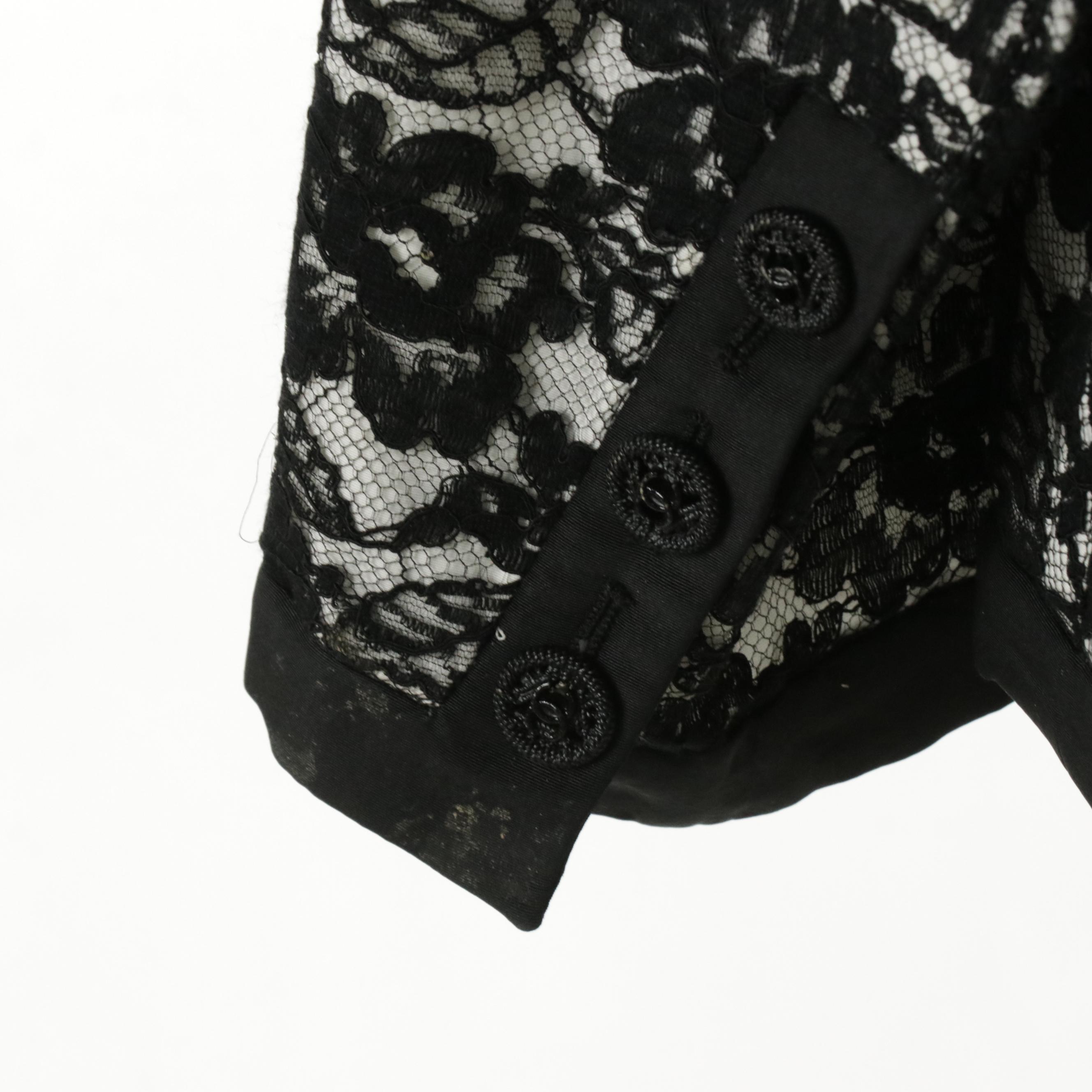 Chanel Camellia Lace Jacket with Silk Trim