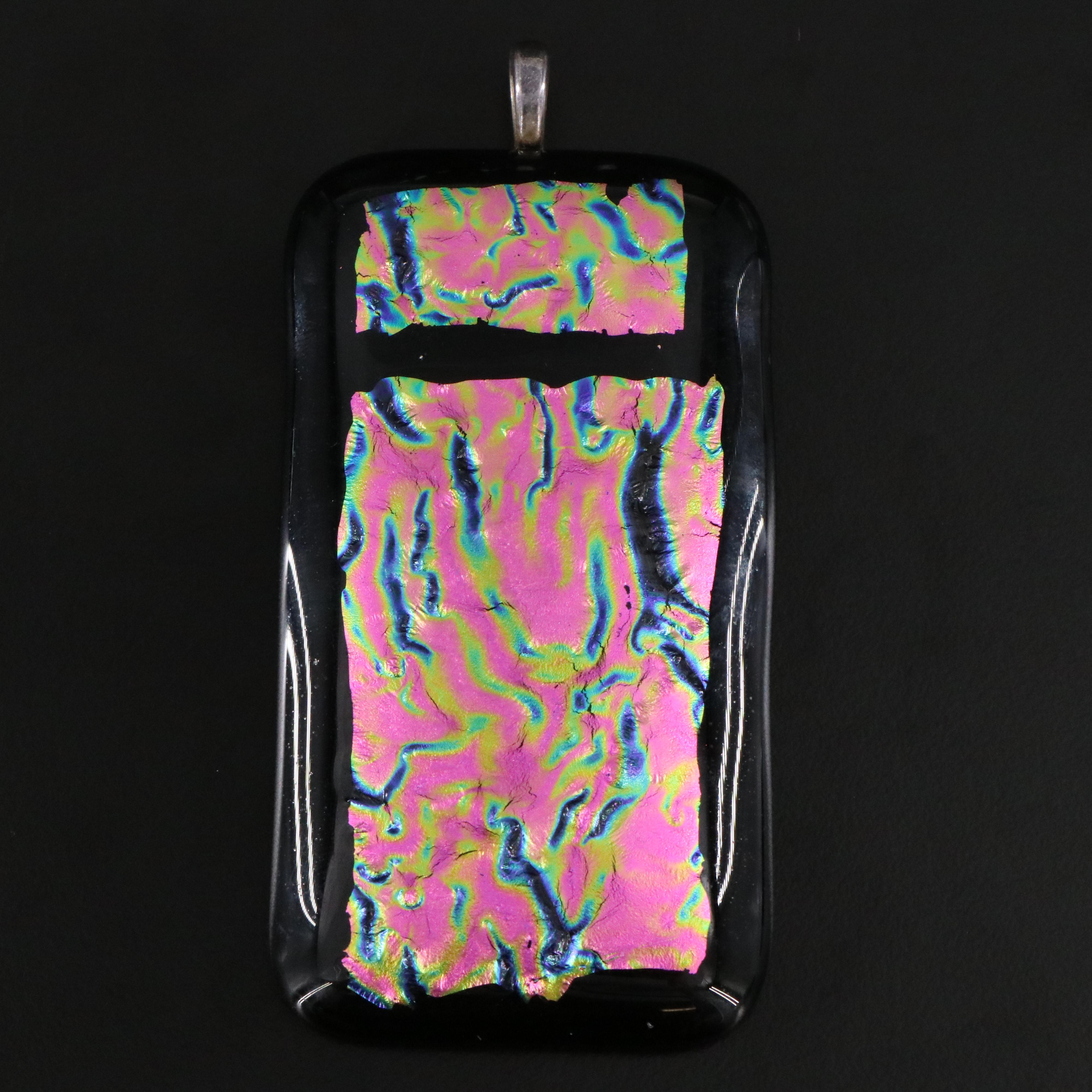 Dichroic Glass Pendants and Converter Brooch